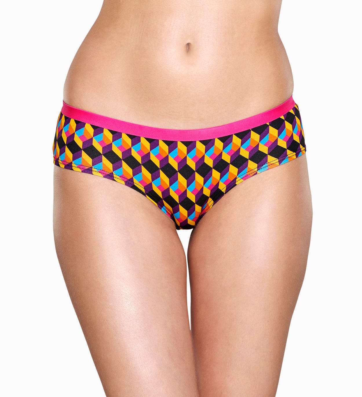 Damenunterwäsche: Optic Square Hipster, Pink | Happy Socks