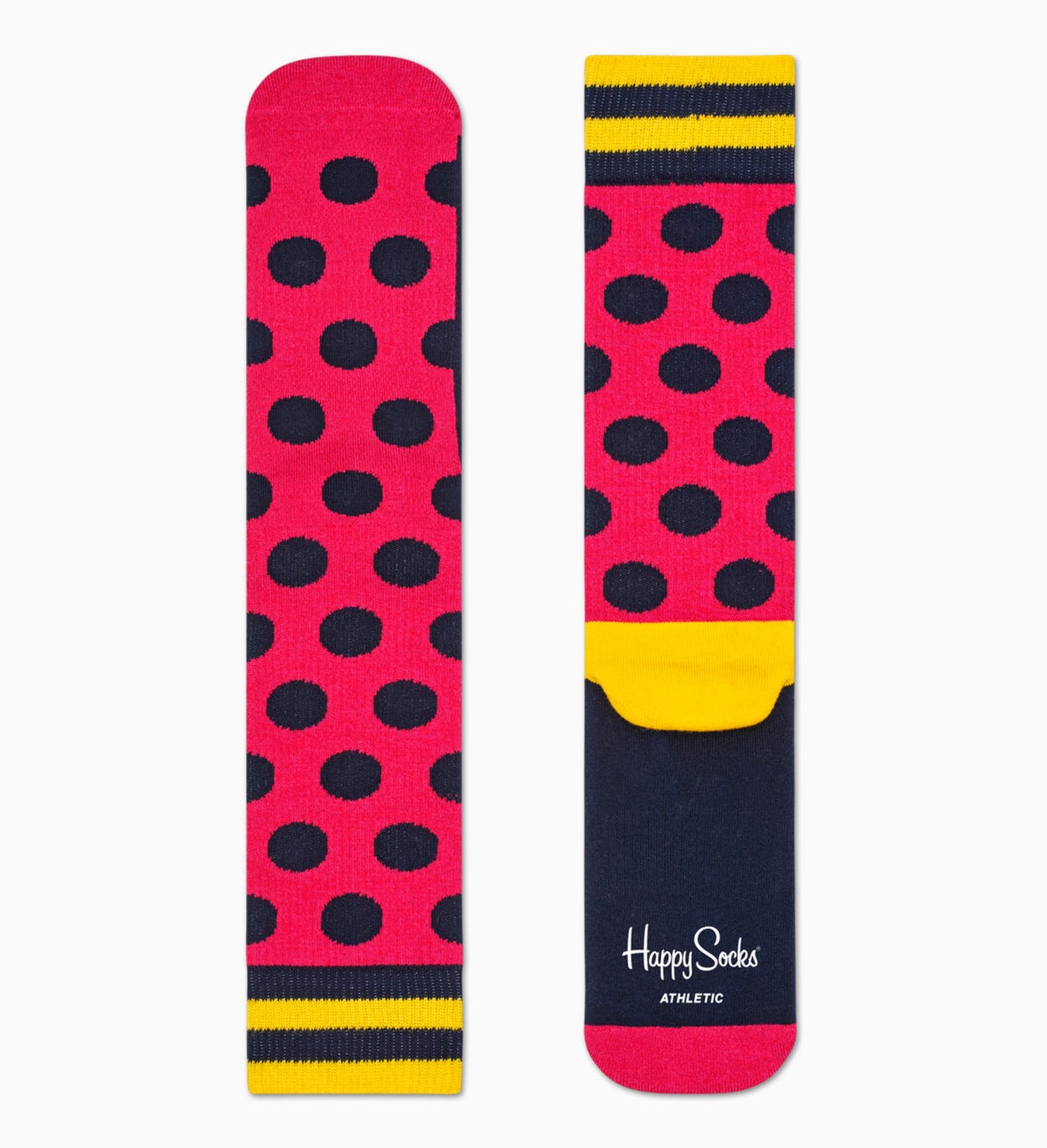 Pinke, schwarze Socken: Big Dot - ATHLETIC | Happy Socks