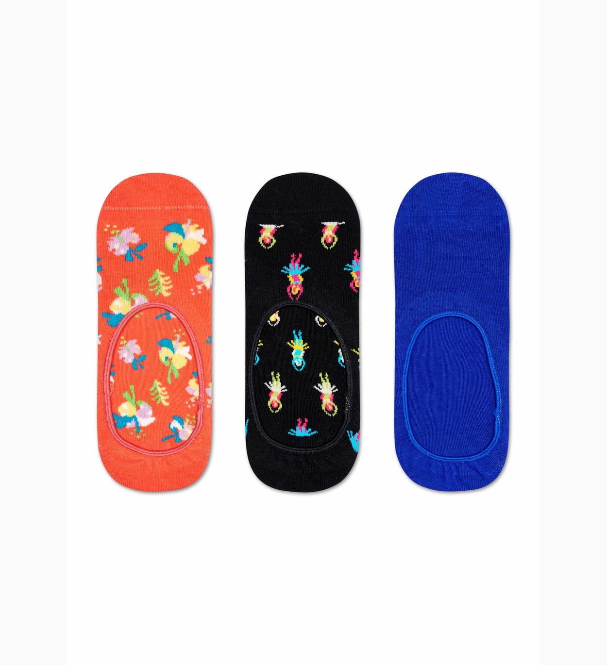 3-Pack Hibiscus Füßlinge, Orange | Happy Socks