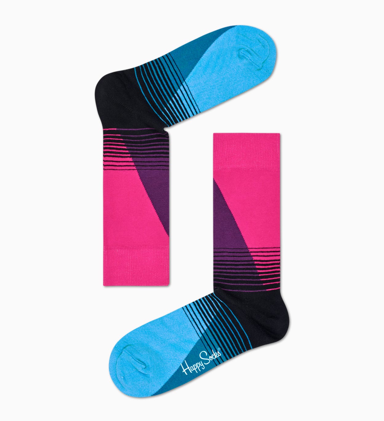 Pinke Blaue Baumwollsocken: 80's Fade Design | Happy Socks