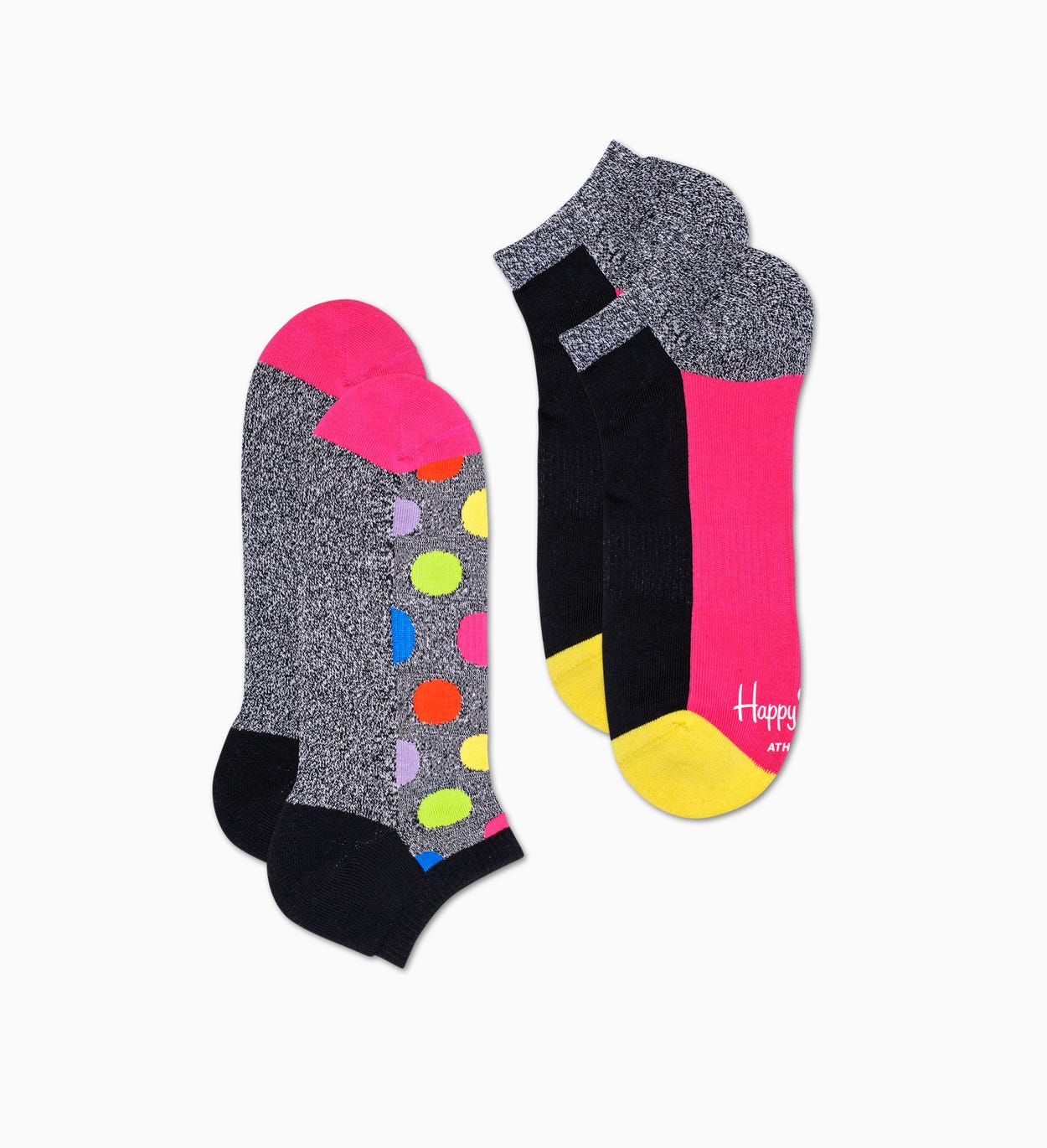 2er-Pack Big Dot Sneakersocken, Grau - ATHLETIC | Happy Socks