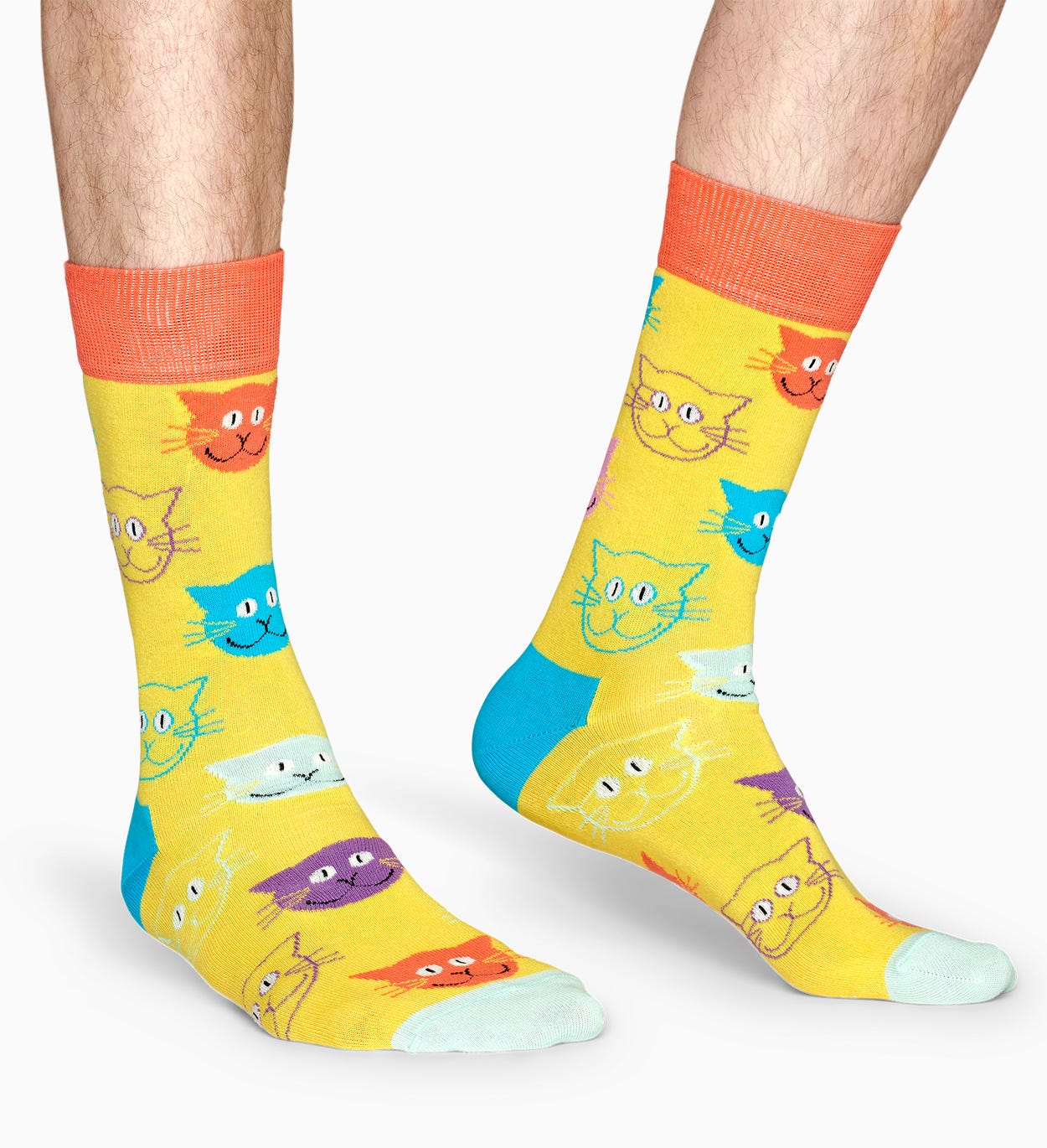 Witzige Süße Cat Socks - Gelb | Happy Socks