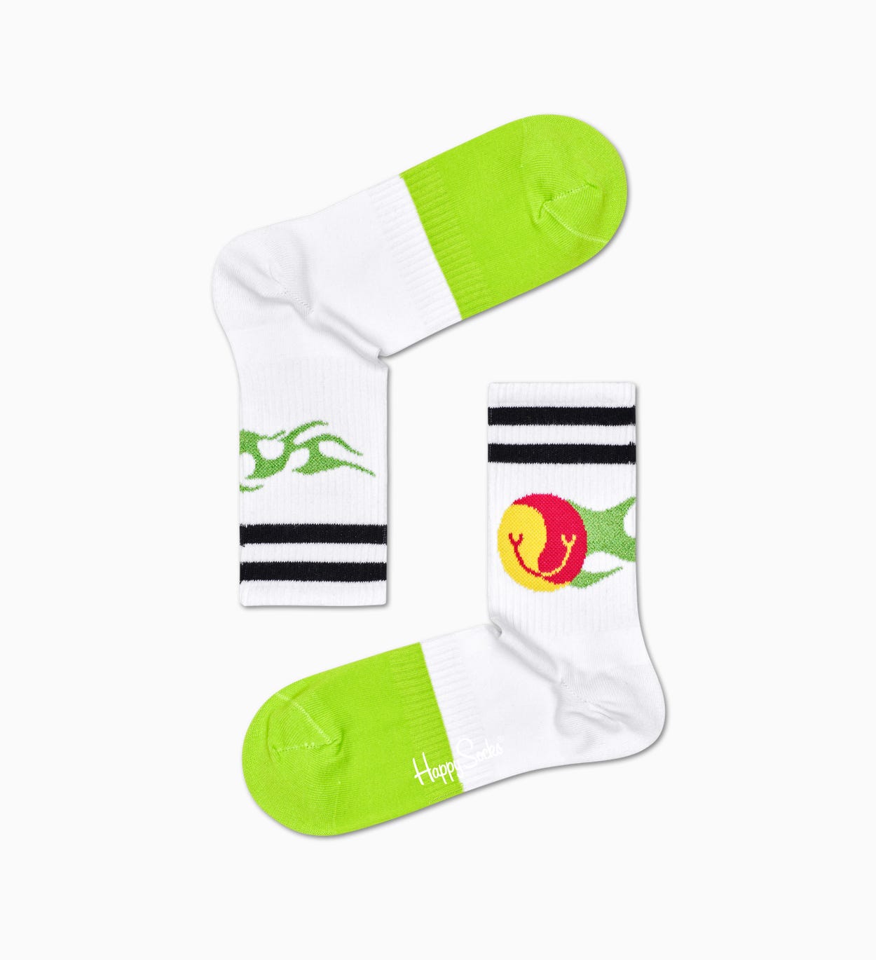Flame 3/4 Crew Socken, Weiß - ATHLETIC | Happy Socks