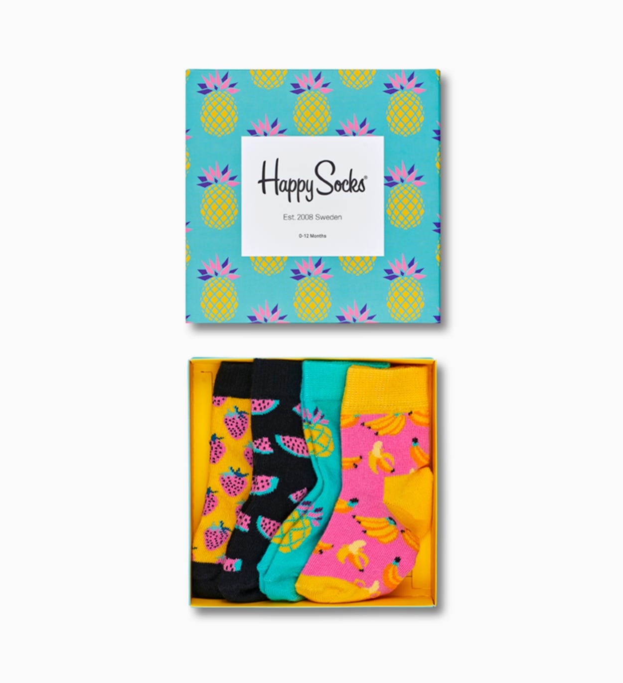 Geschenkbox mit Baby Socken 4-PACK: Fruits | Happy Socks