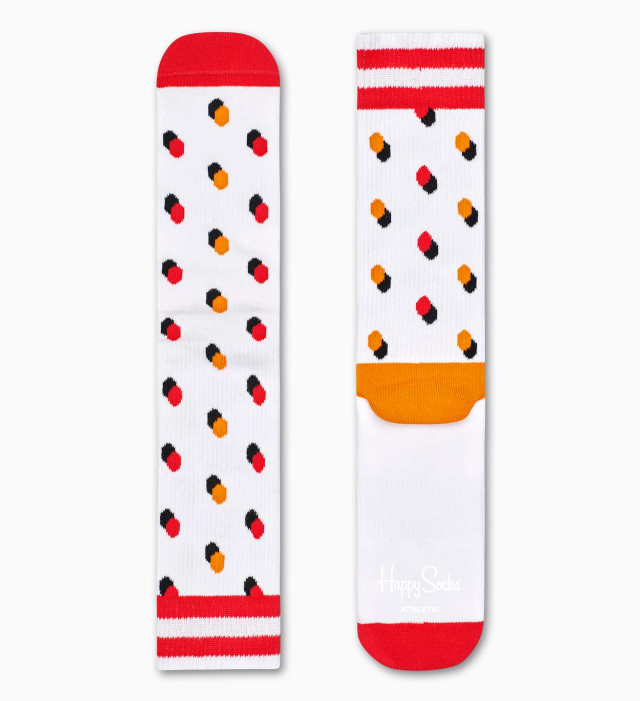 Weiße, rote Socken: Dot - ATHLETIC | Happy Socks