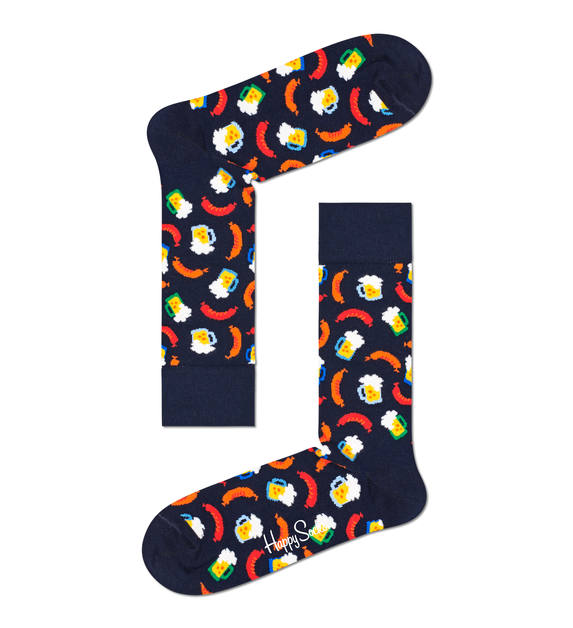 Happy Socks Big Dot Block Sock in Navy Multi