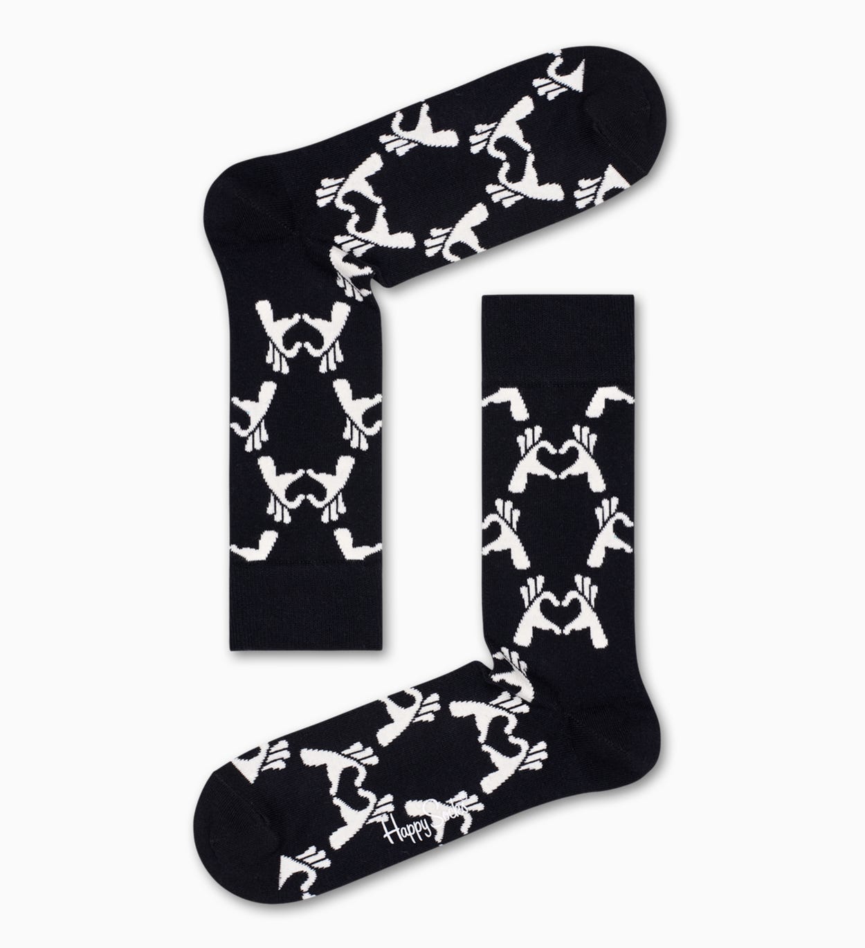 Gemusterte schwarze Socken: Love | Happy Socks