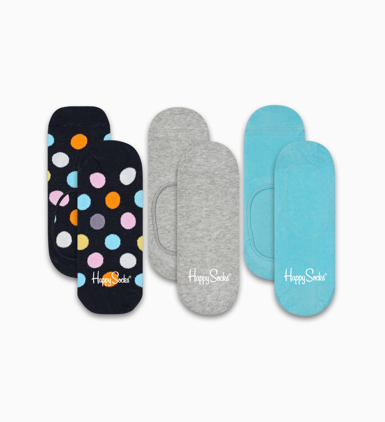Black Turquoise liner socks 3pc: Big Dot | Happy Socks