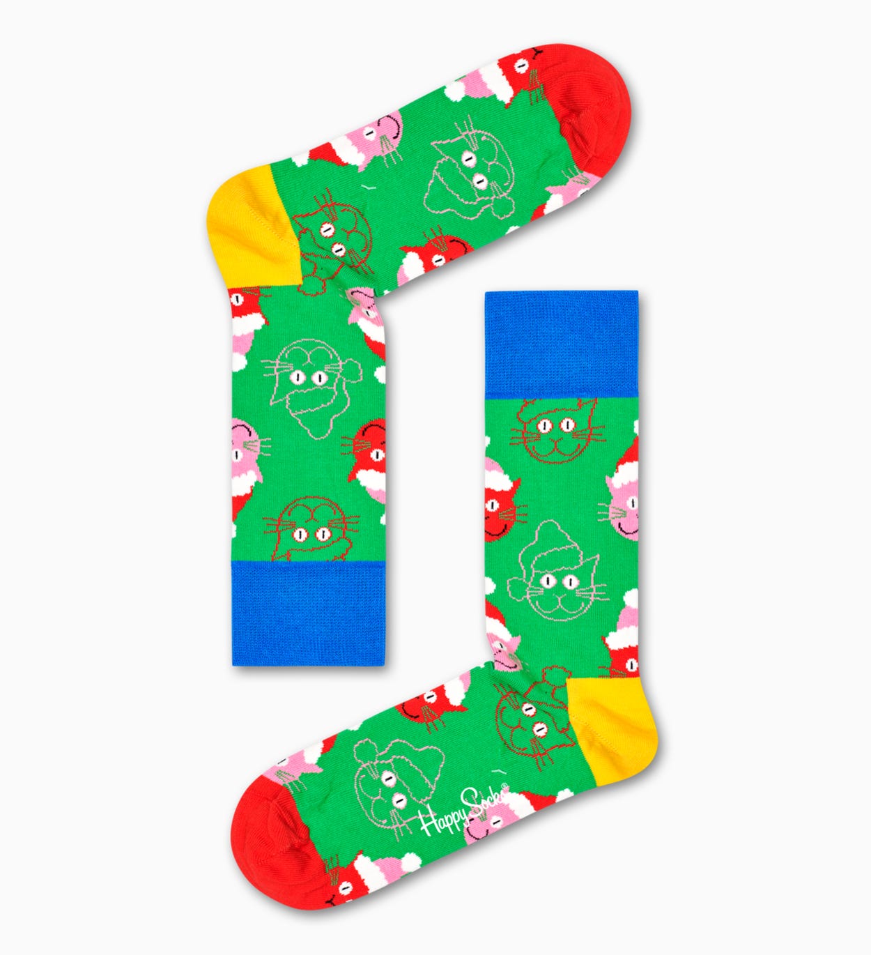 Green Santa Cat Sock | Happy Socks