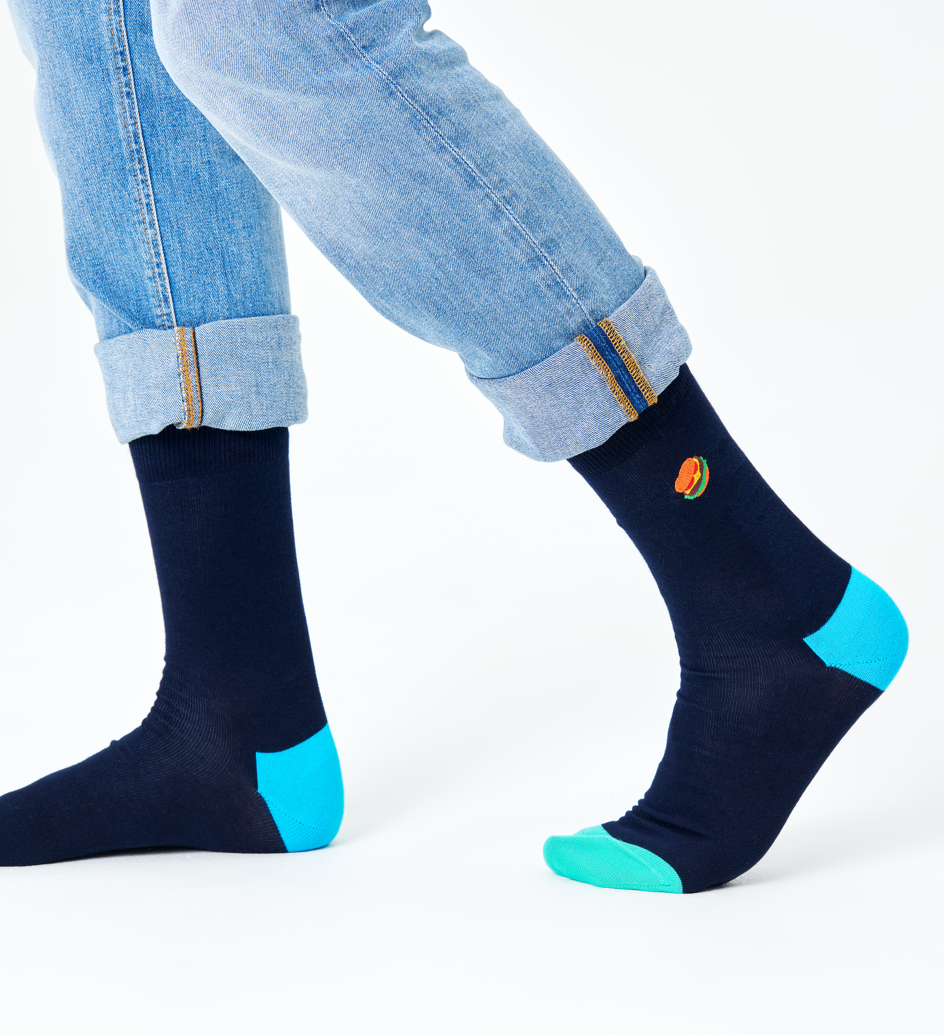 Embroidery Hamburger Sock
