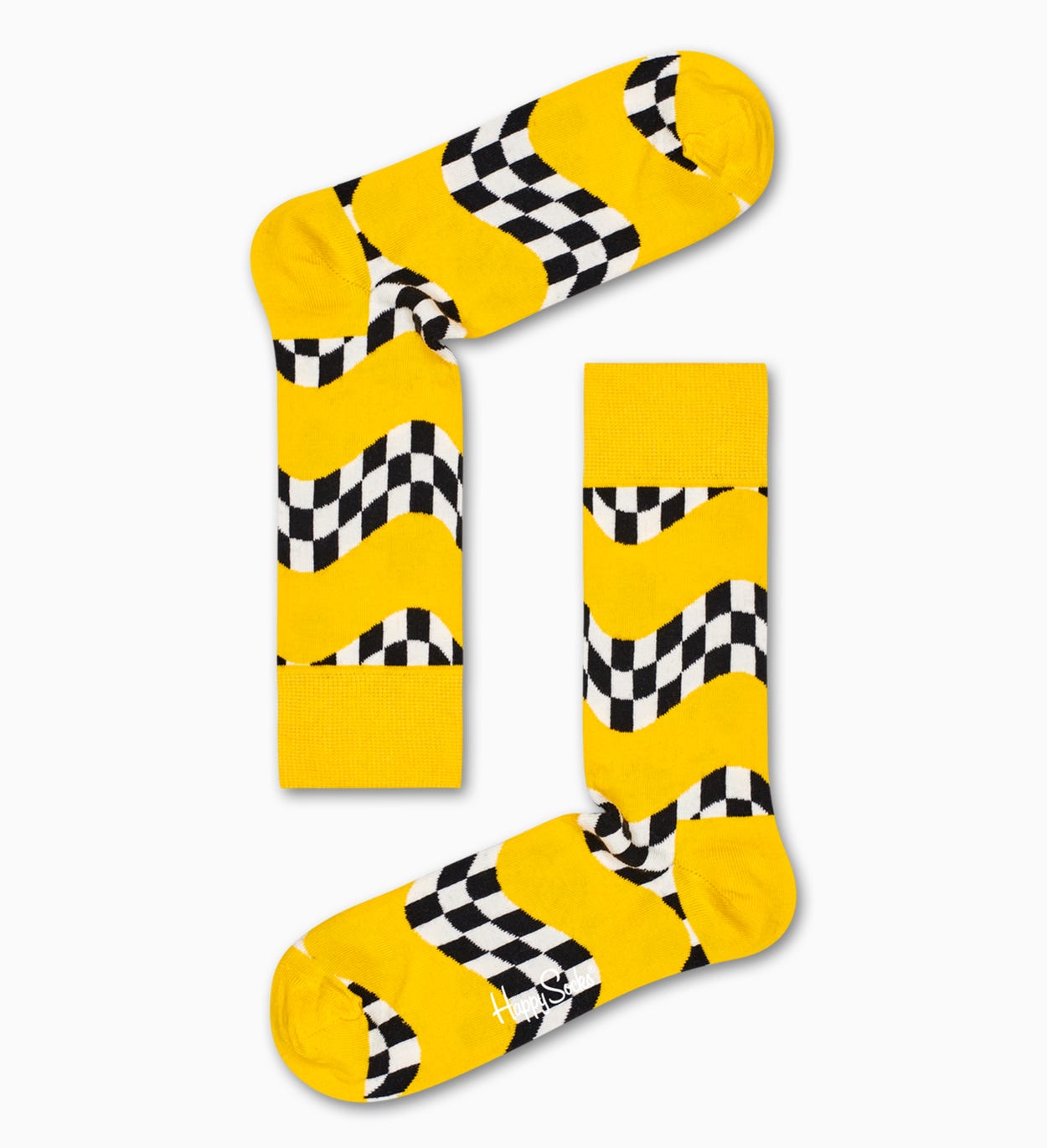 Gemusterte gelbe Socken: Race | Happy Socks