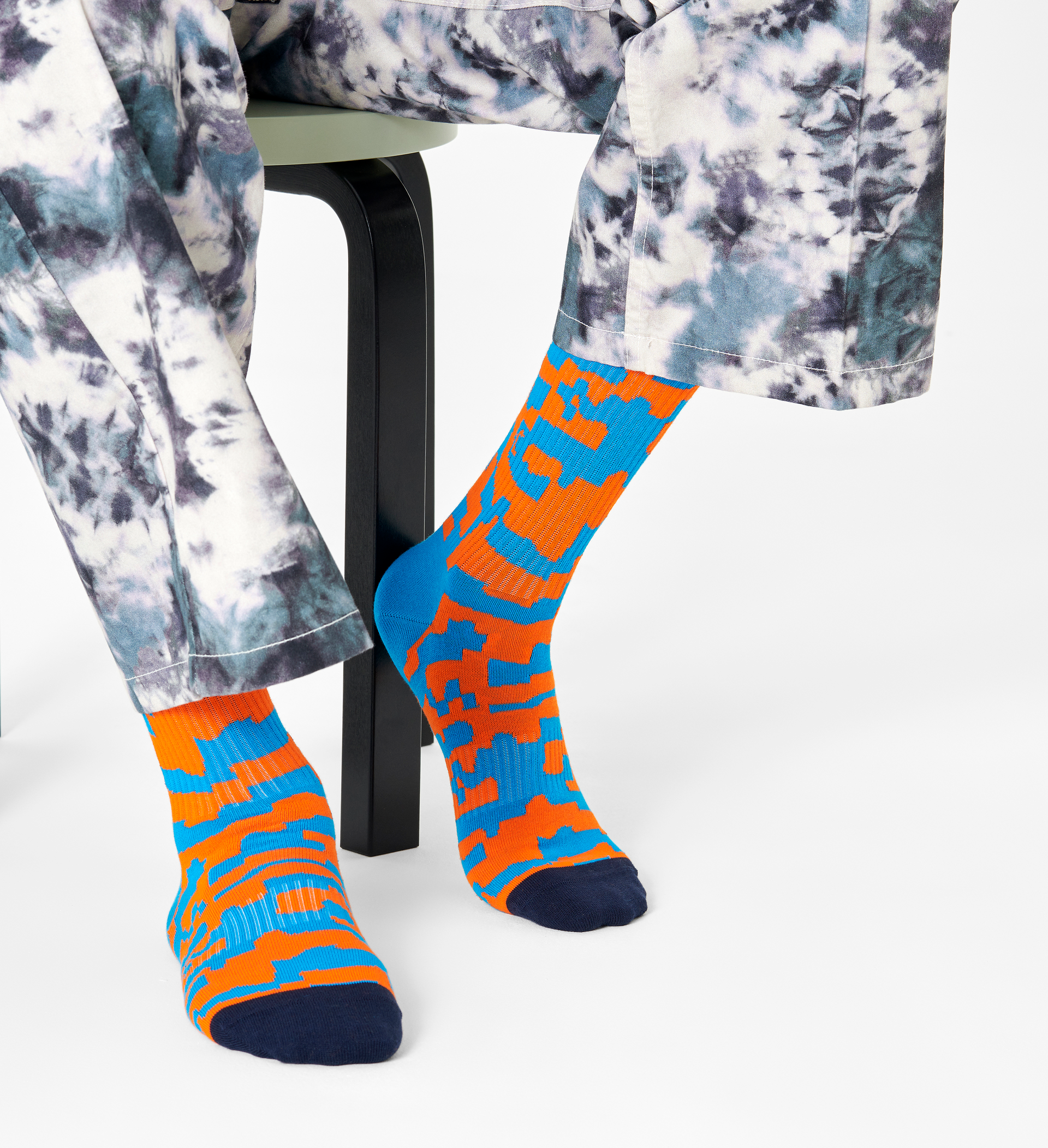 Pixled Clouds 3/4 Crew Sock