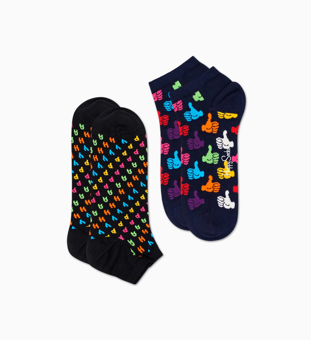 Schwarze Low Socken 2er-Pack: Happy | Happy Socks