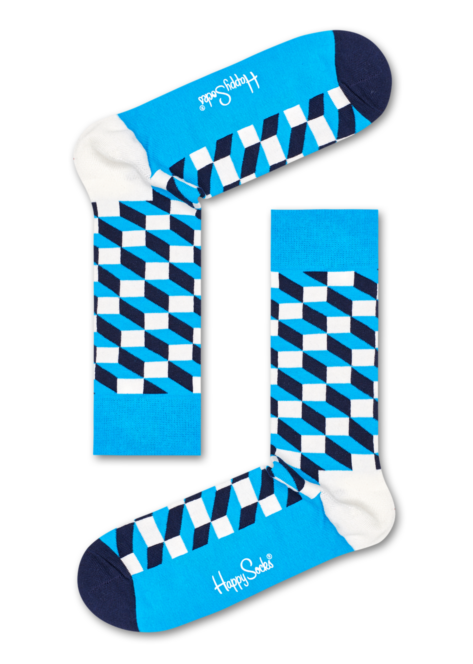 Happy Socks Filled Optic Sock Blue Combo 10-13 2-Pack