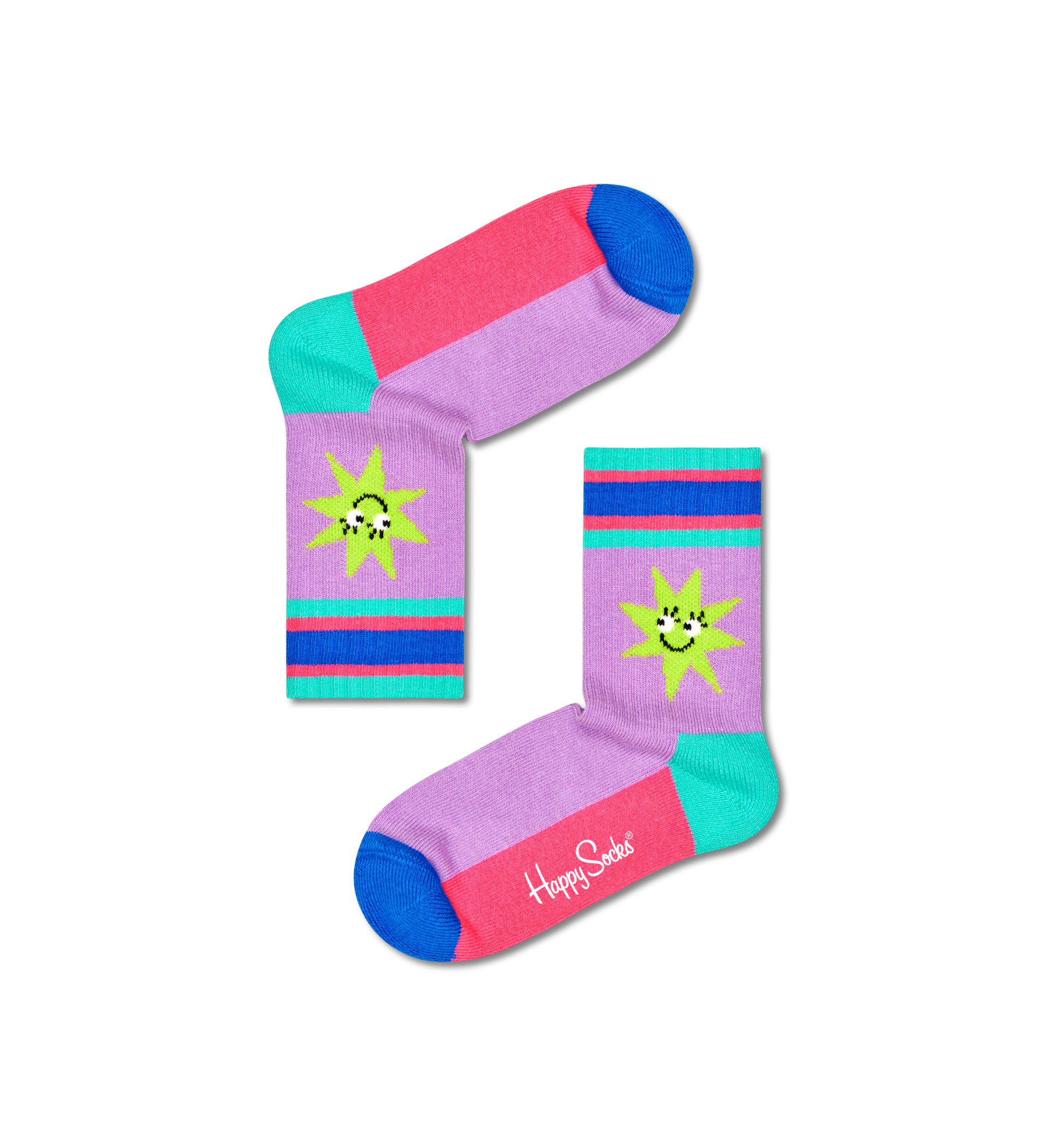 Kids Happy Star Rib Sock