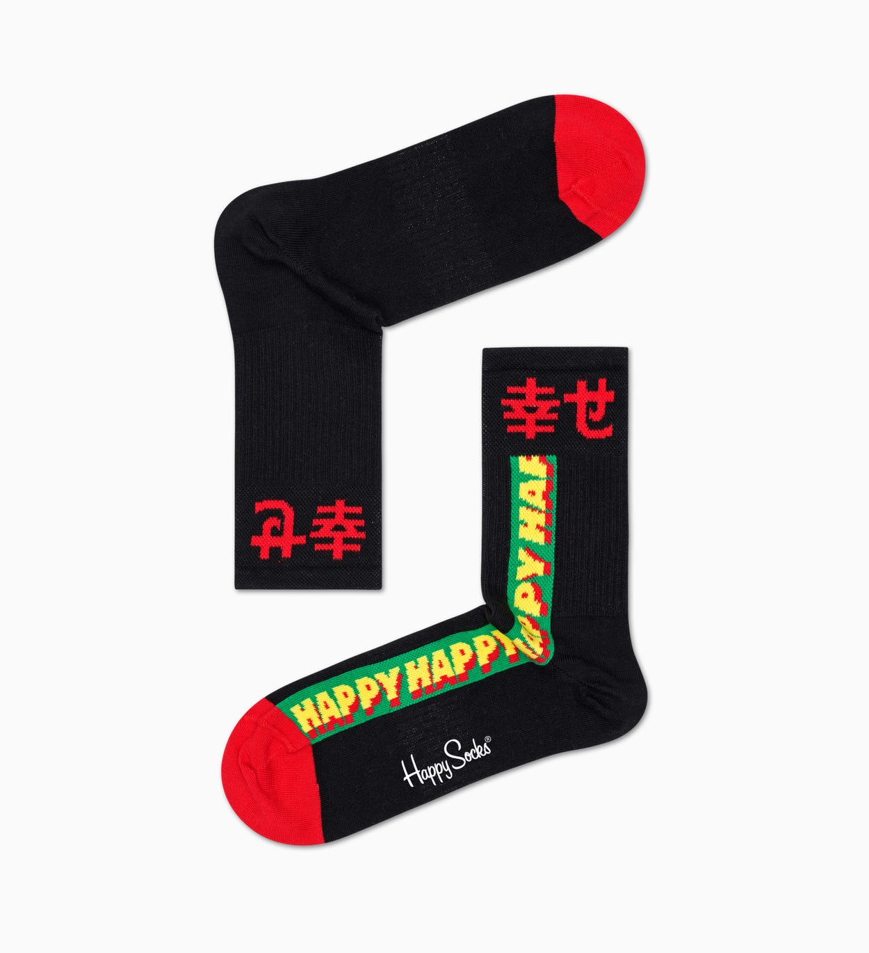 Happy 3/4 Crew Socken, Schwarz - ATHLETIC | Happy Socks