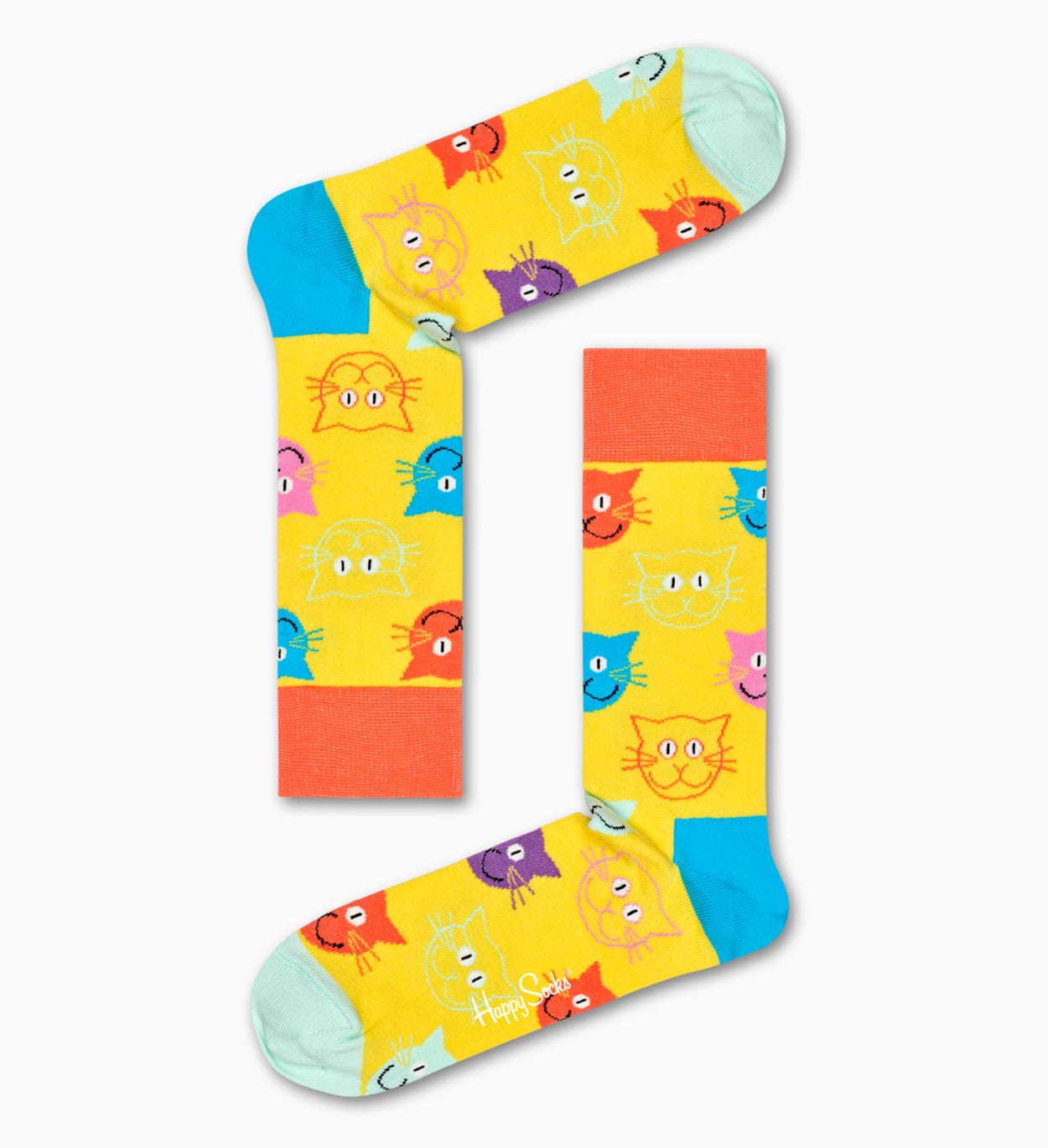 Witzige Süße Cat Socks - Gelb | Happy Socks