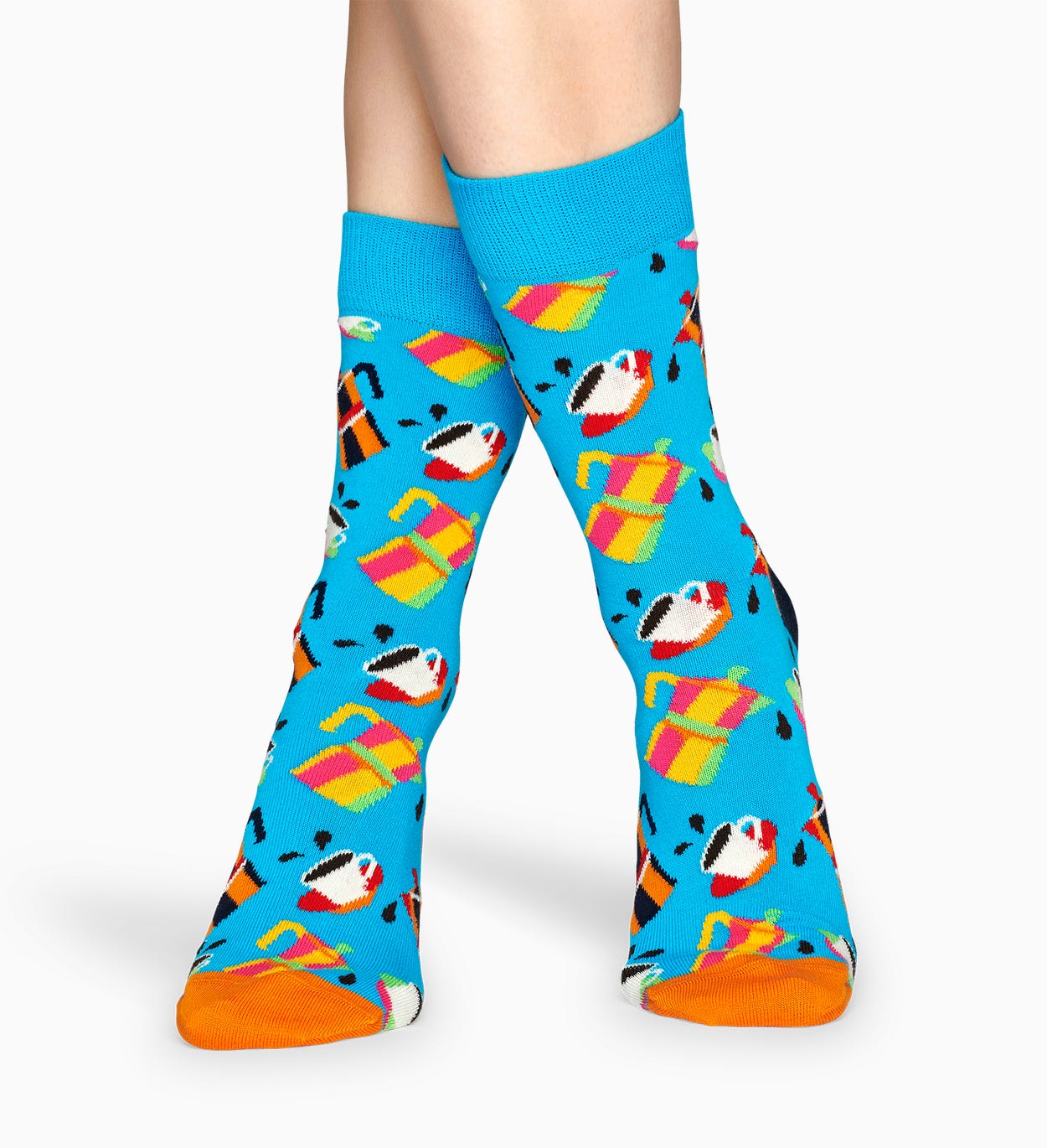 Gemusterte blaue Socken: Kaffee | Happy Socks