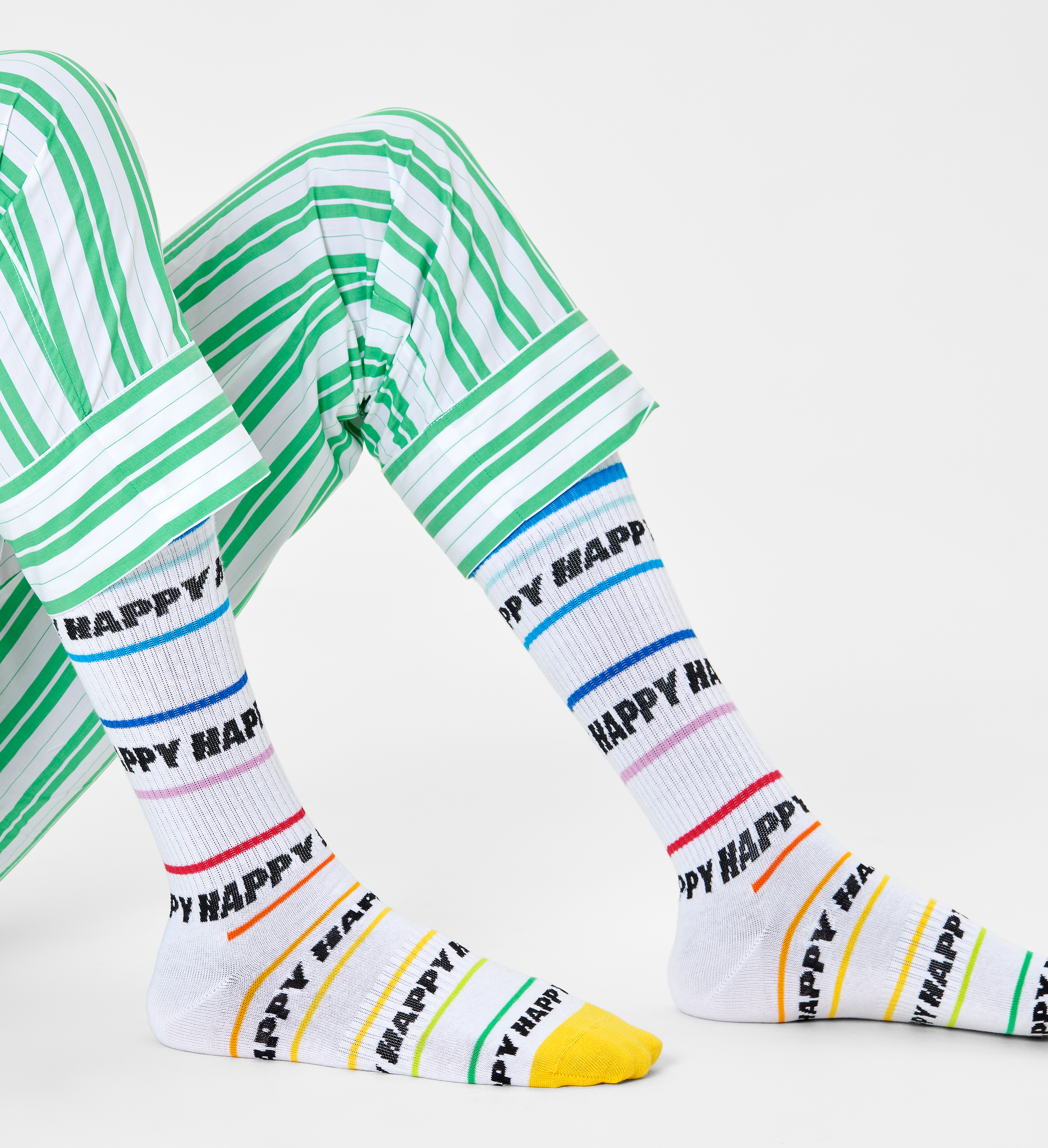 Happy Line Thin Crew Sock