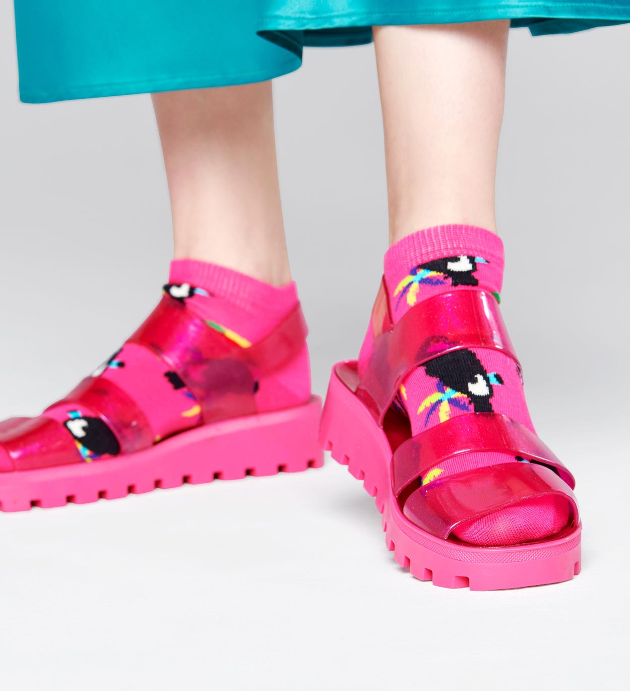 Toucan Sneakersocken, Pink | Happy Socks