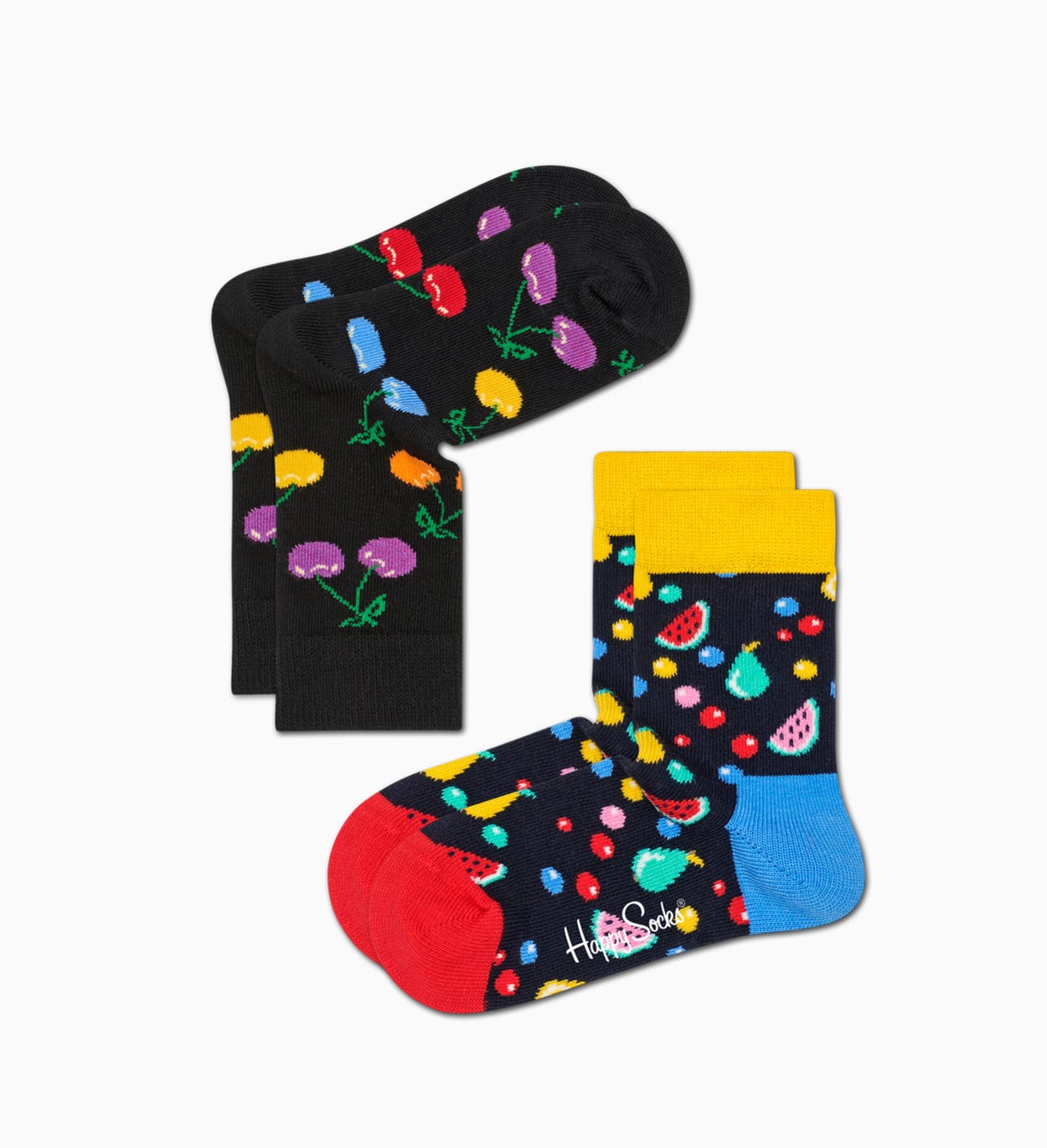 Schwarze Baby-Socken - 2er Pack: Cherry | Happy Socks