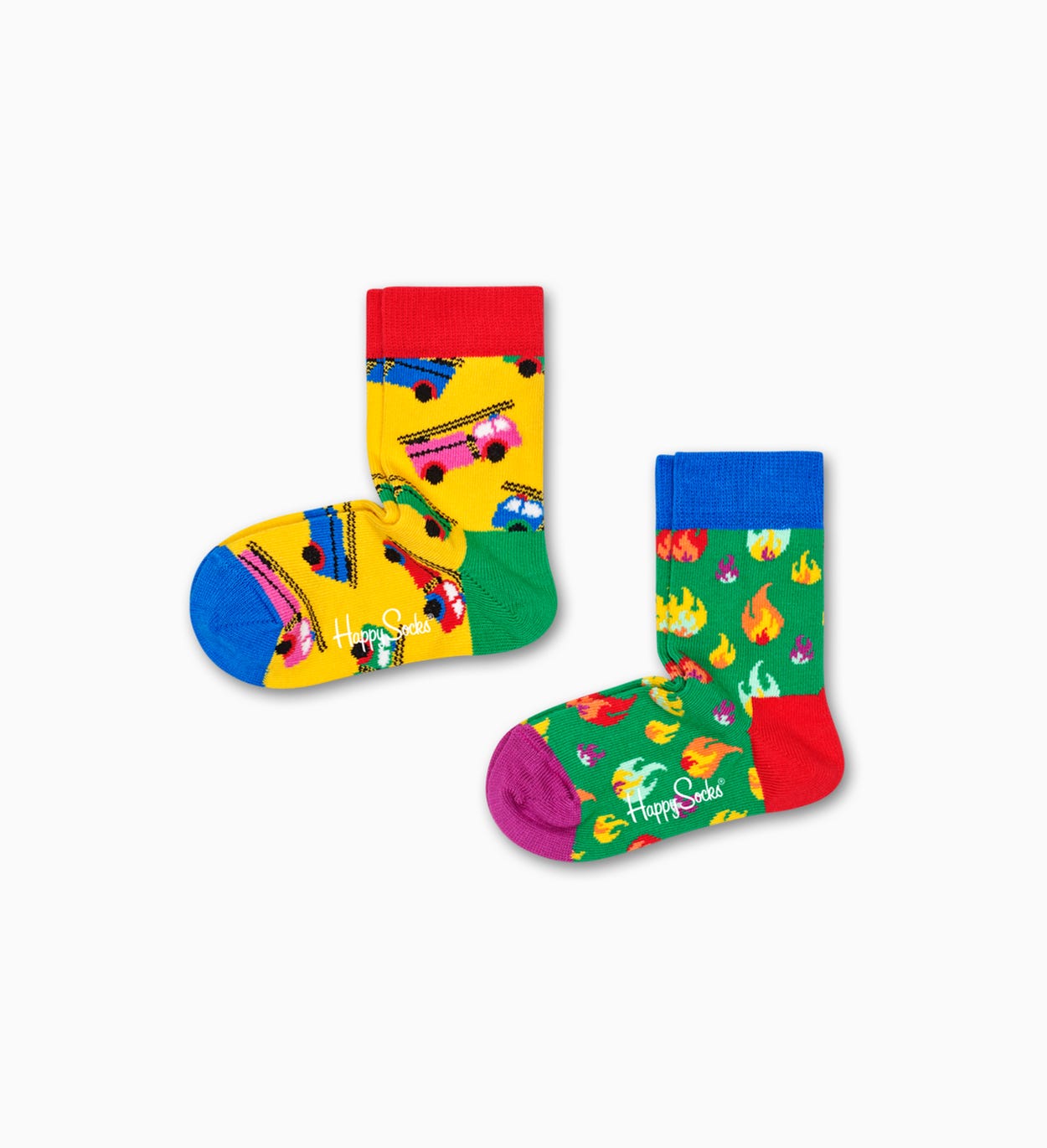 Kinder- Babysocken: Feuer, Gelb | Happy Socks