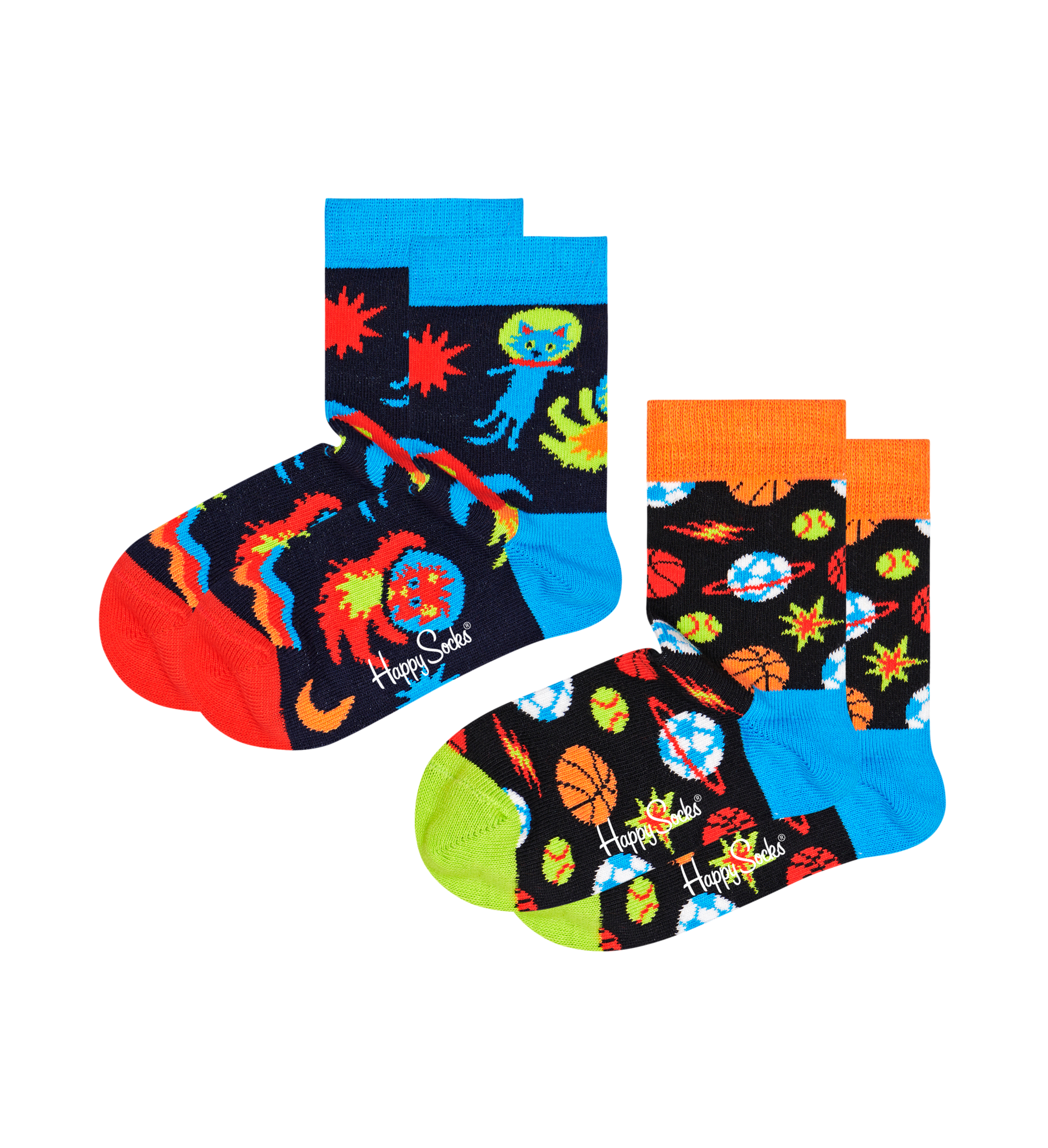 Happy Socks Dinosaur Lot de 2 paires de chaussettes B unisexe KDIN02 4000 