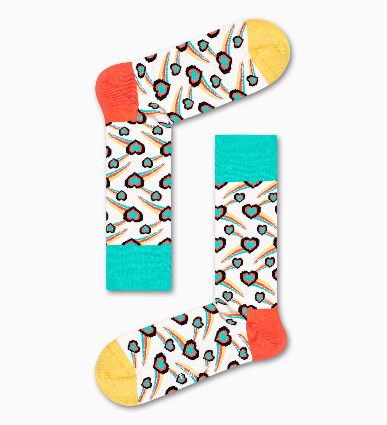 Shooting Heart Socken, Weiß | Happy Socks