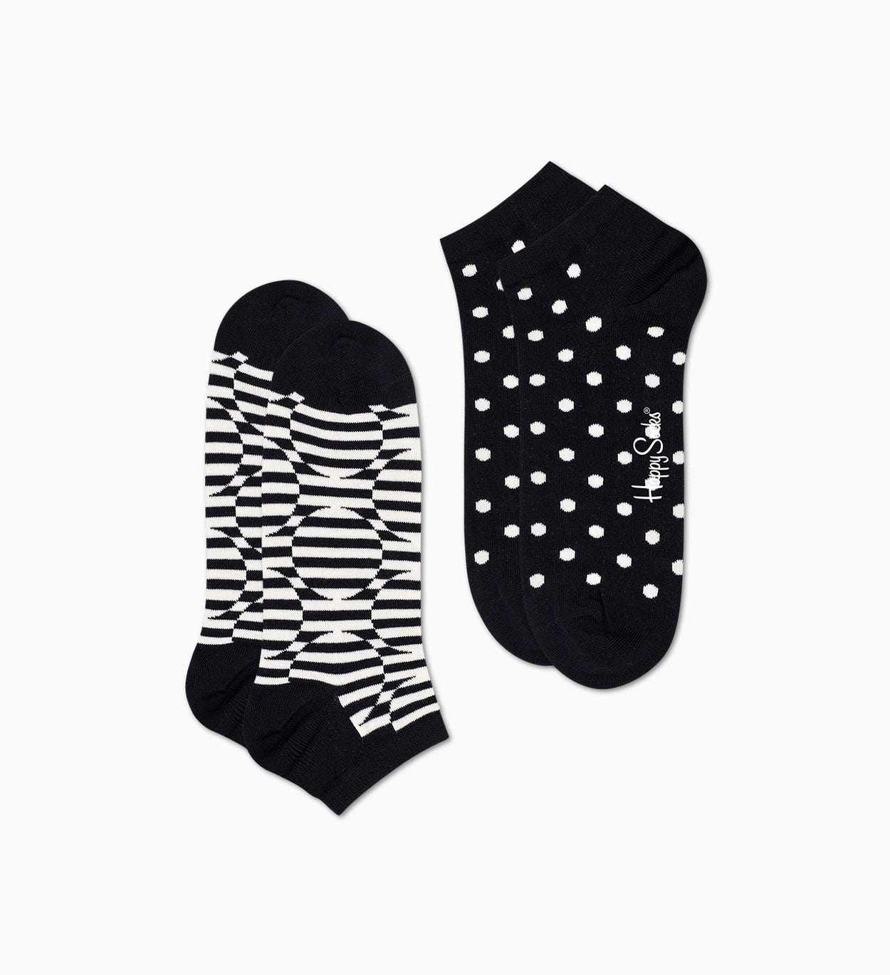 2er-Pack Optic Dot Sneakersocken, Schwarz | Happy Socks