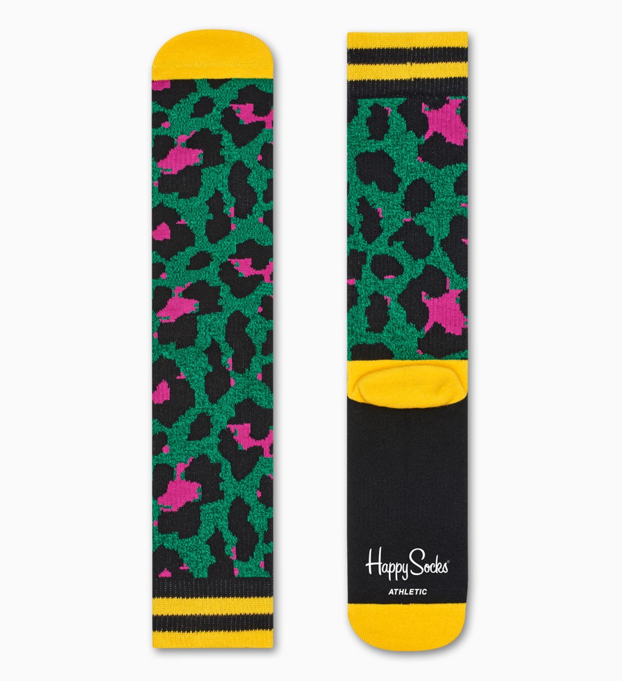 Green sport socks: Leopard - ATHLETIC | Happy Socks