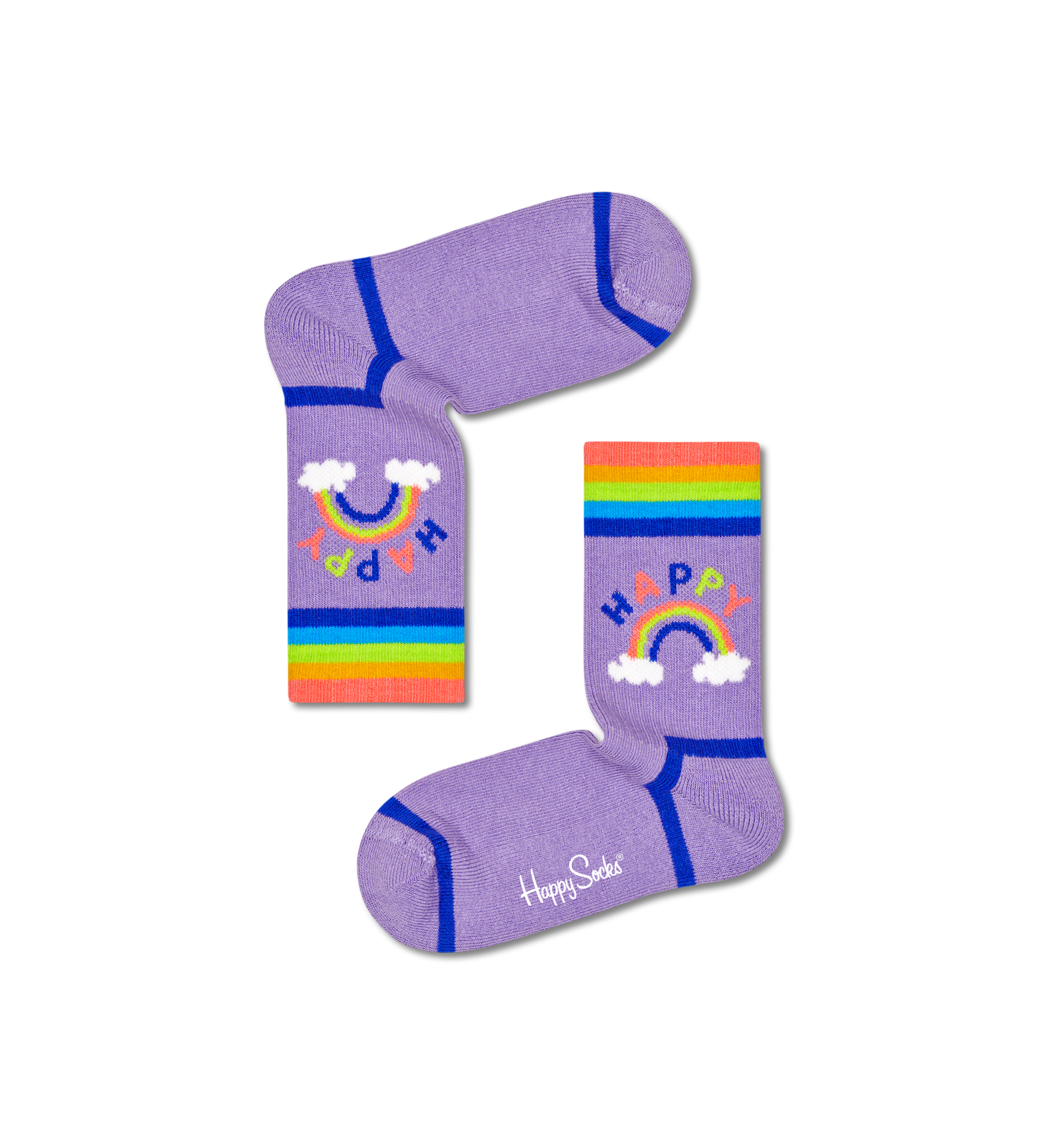 Kids Happy Rainbow Rib Sock
