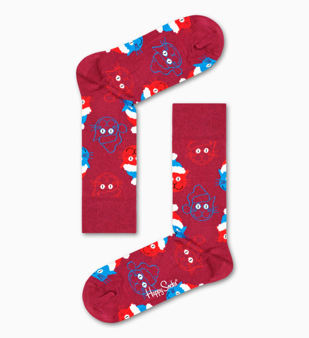 Rote Santa Cat Socken | Happy Socks