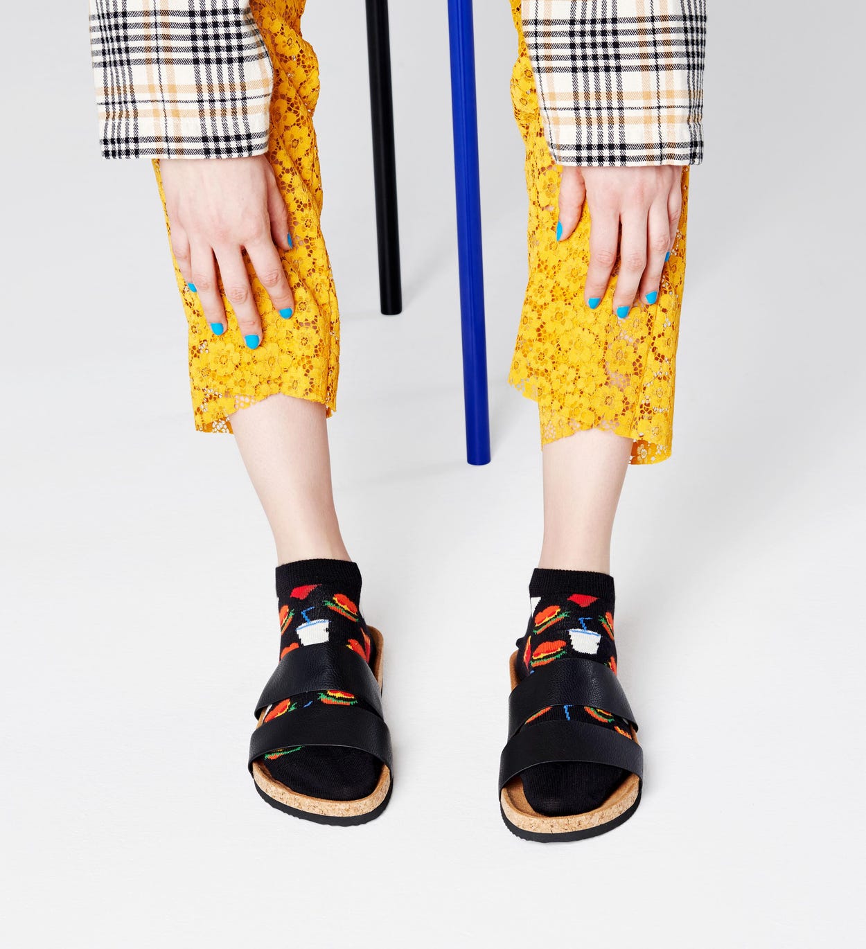 Socquettes Noires: Hamburger | Happy Socks