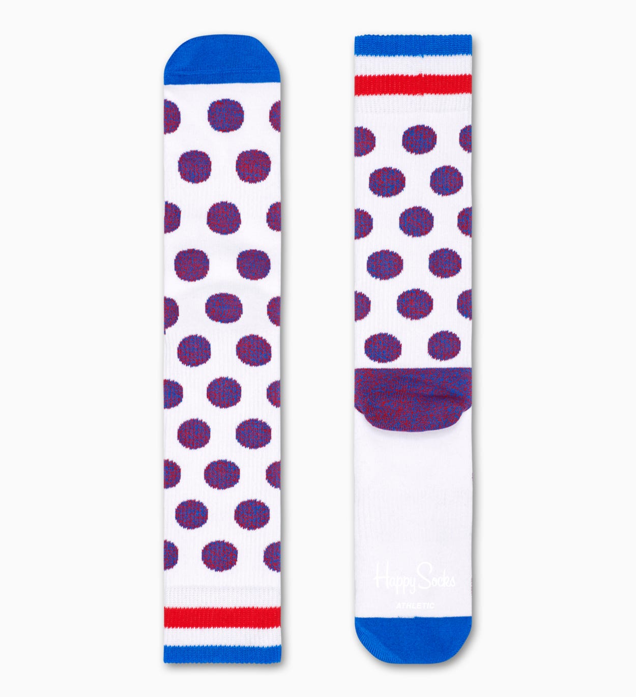 ホワイト スポーツソックス : ビッグ ドット - ATHLETIC | Happy Socks