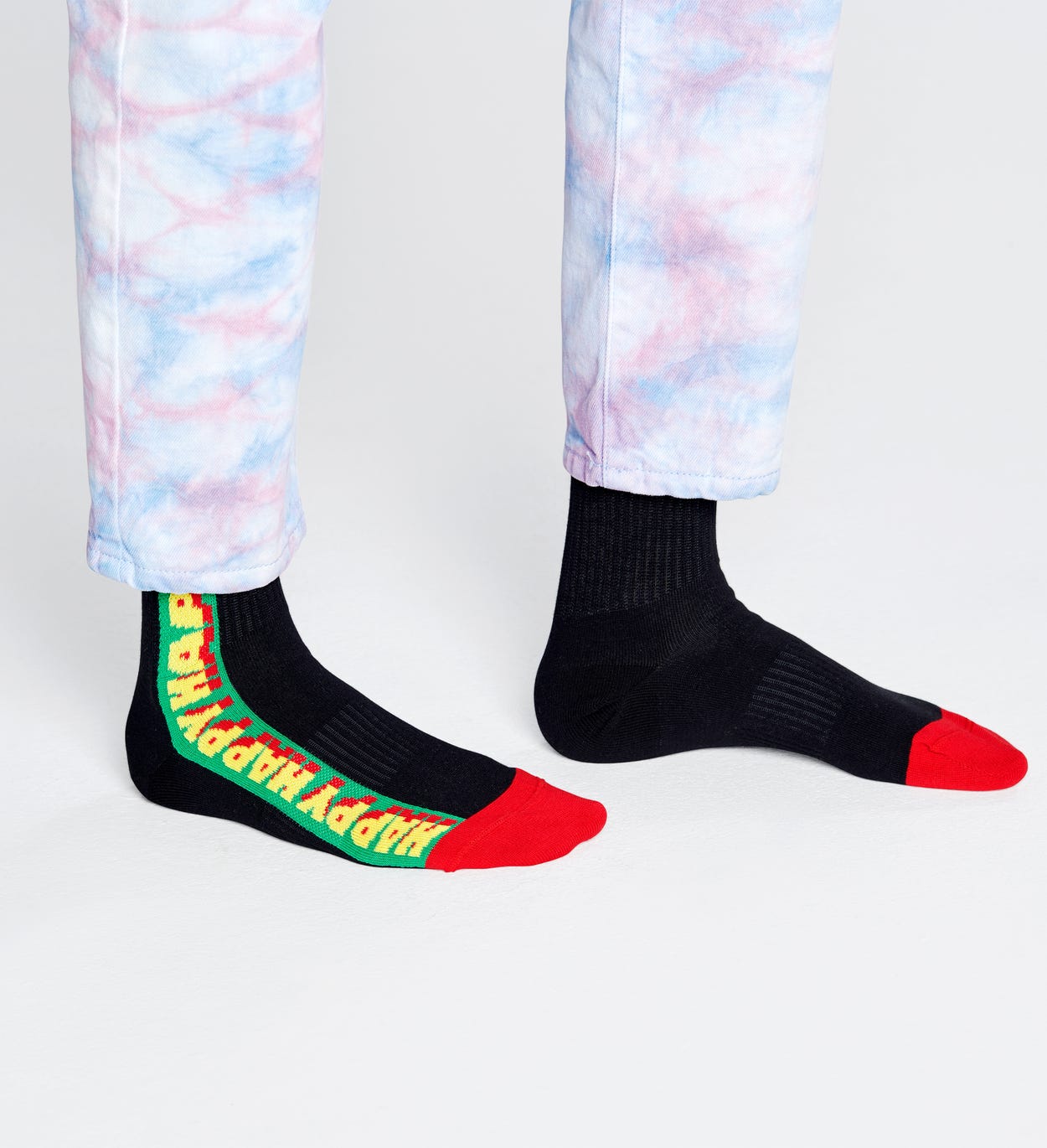 Happy 3/4 Crew Socken, Schwarz - ATHLETIC | Happy Socks
