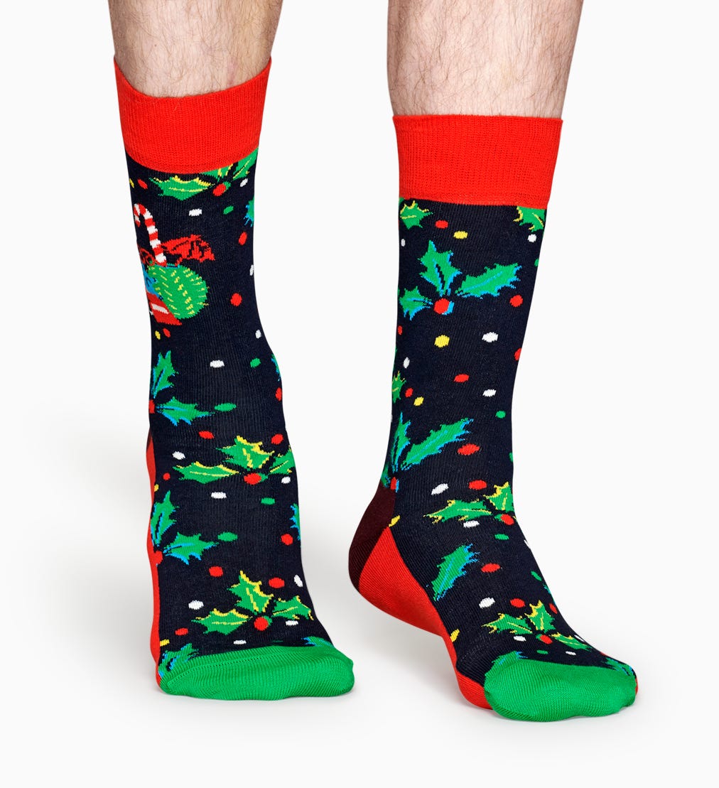 Blaue Holiday Rabbit Socken | Happy Socks
