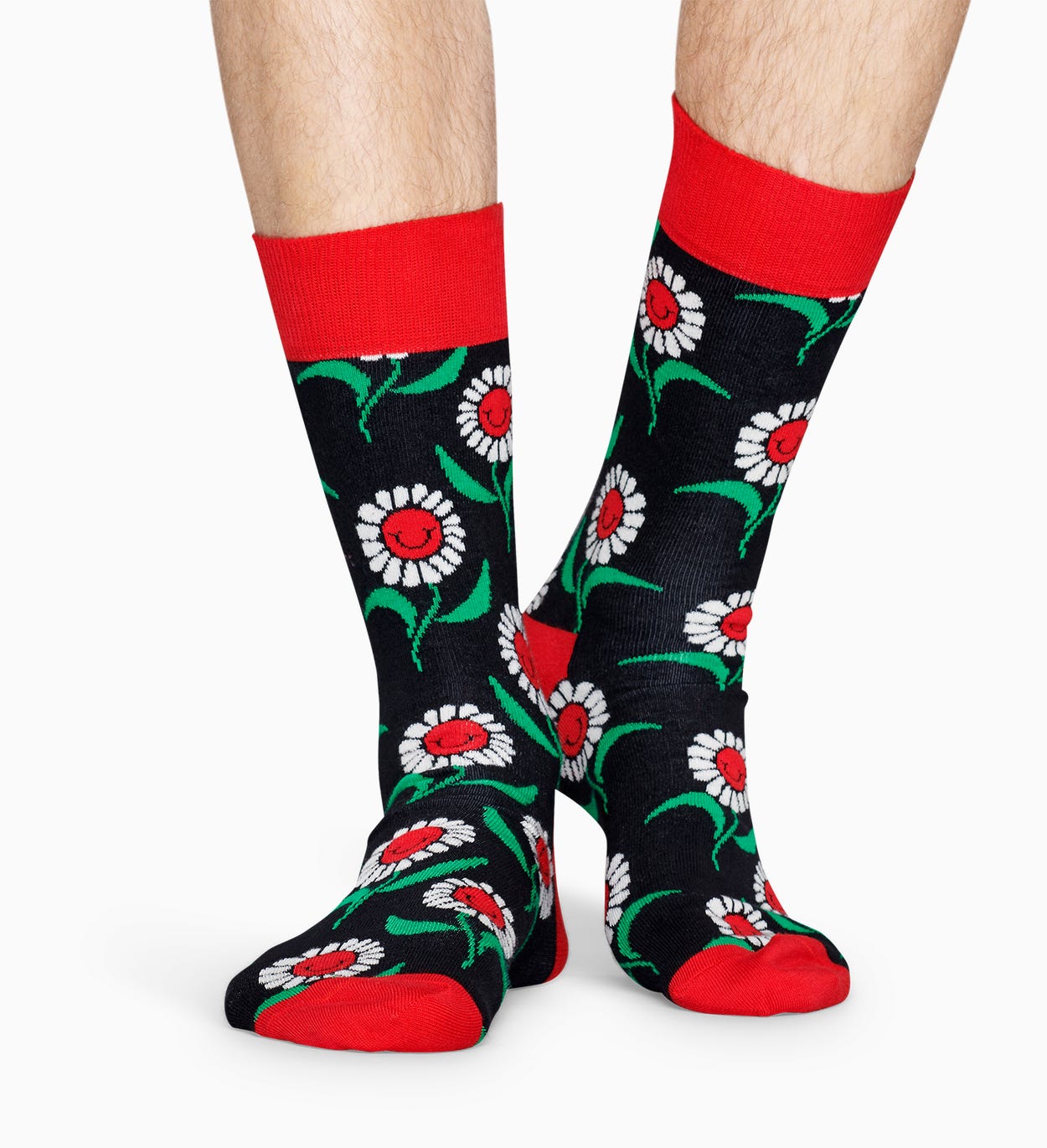 Gemusterte schwarze Socken: Sonnenblume | Happy Socks