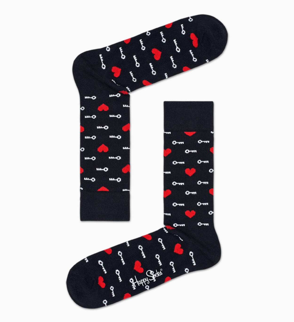 Schwarze Socken: Key To My Heart | Happy Socks
