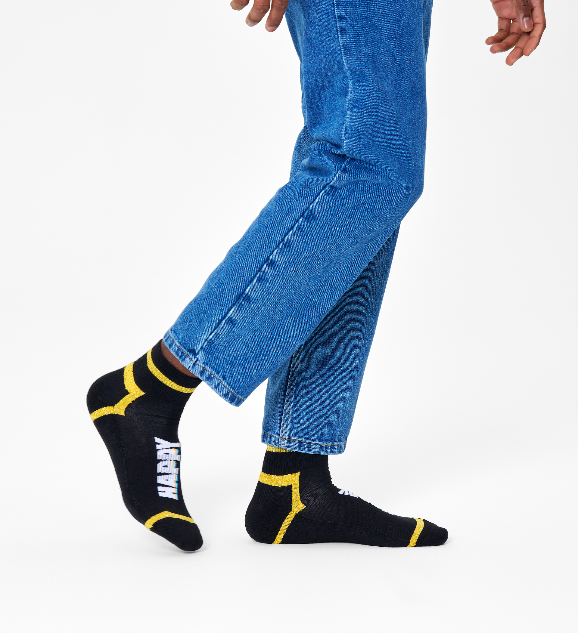 Happy Text 1/4 Crew Sock