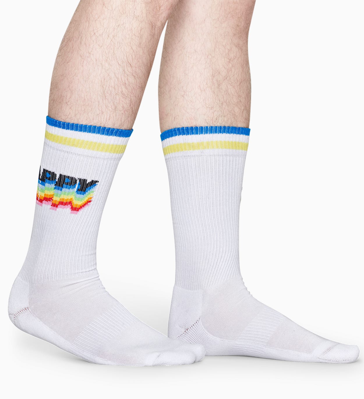 Weiße Sportsocken: Happy - ATHLETIC | Happy Socks