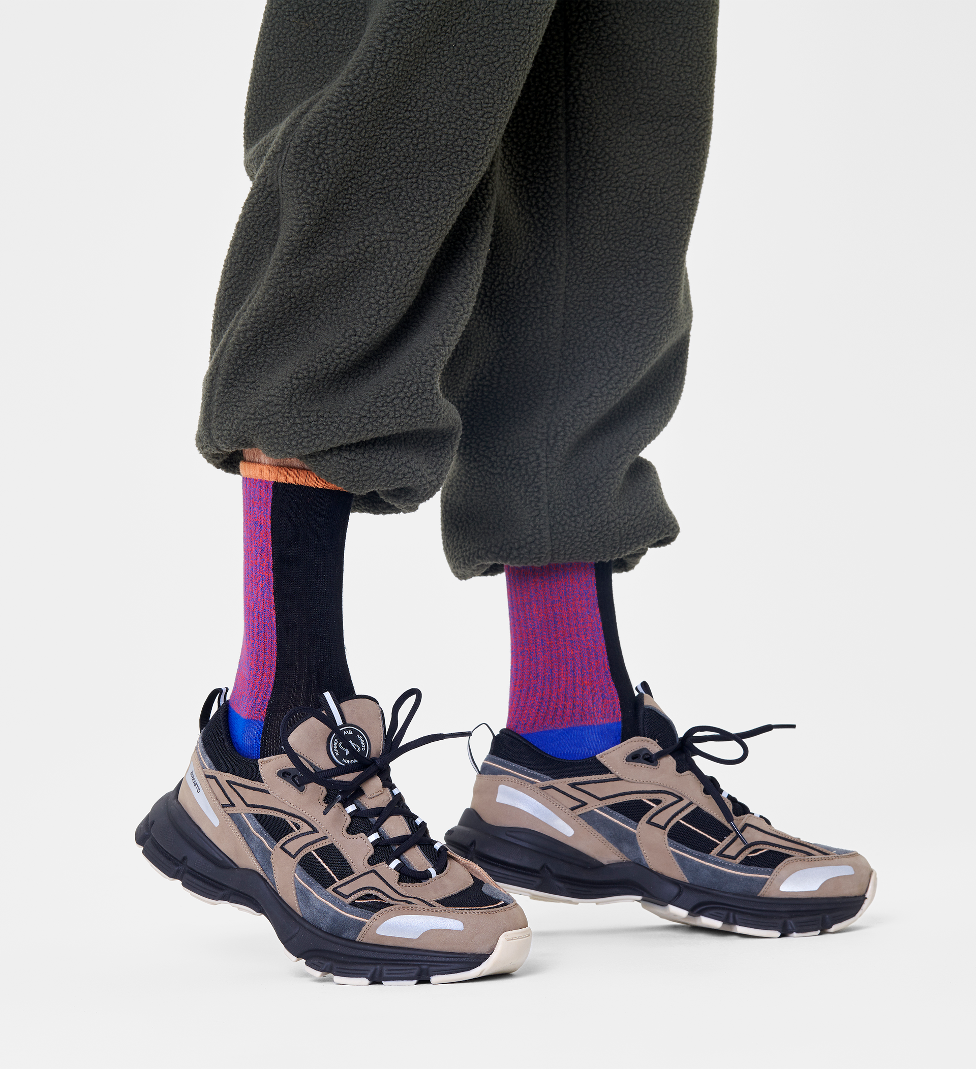 Blocked Fields 3/4 Crew Sock