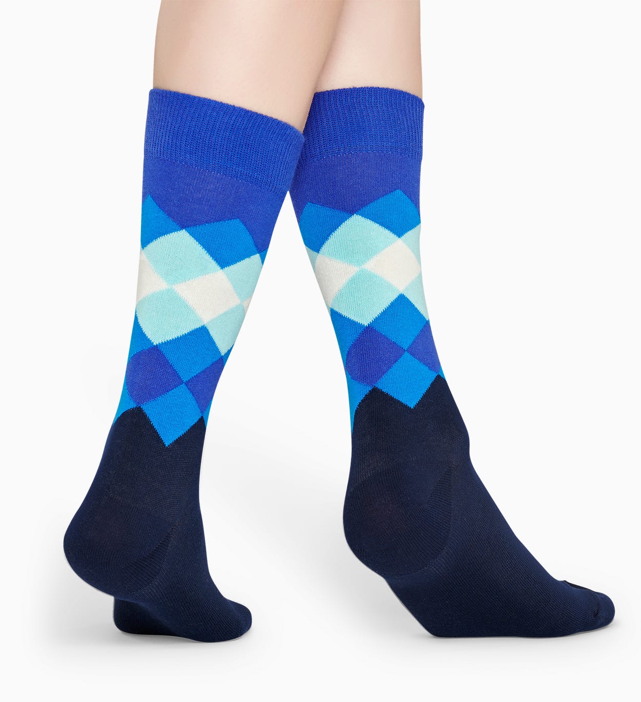 Blaue Baumwollsocken: Faded Diamond Muster | Happy Socks