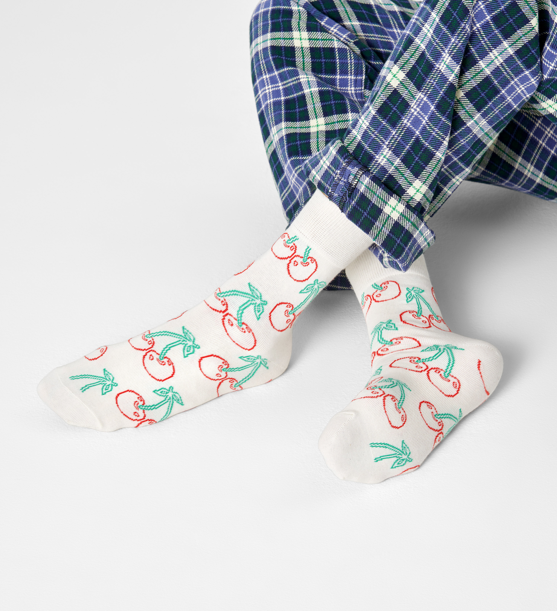 Cherry Half Crew Sock