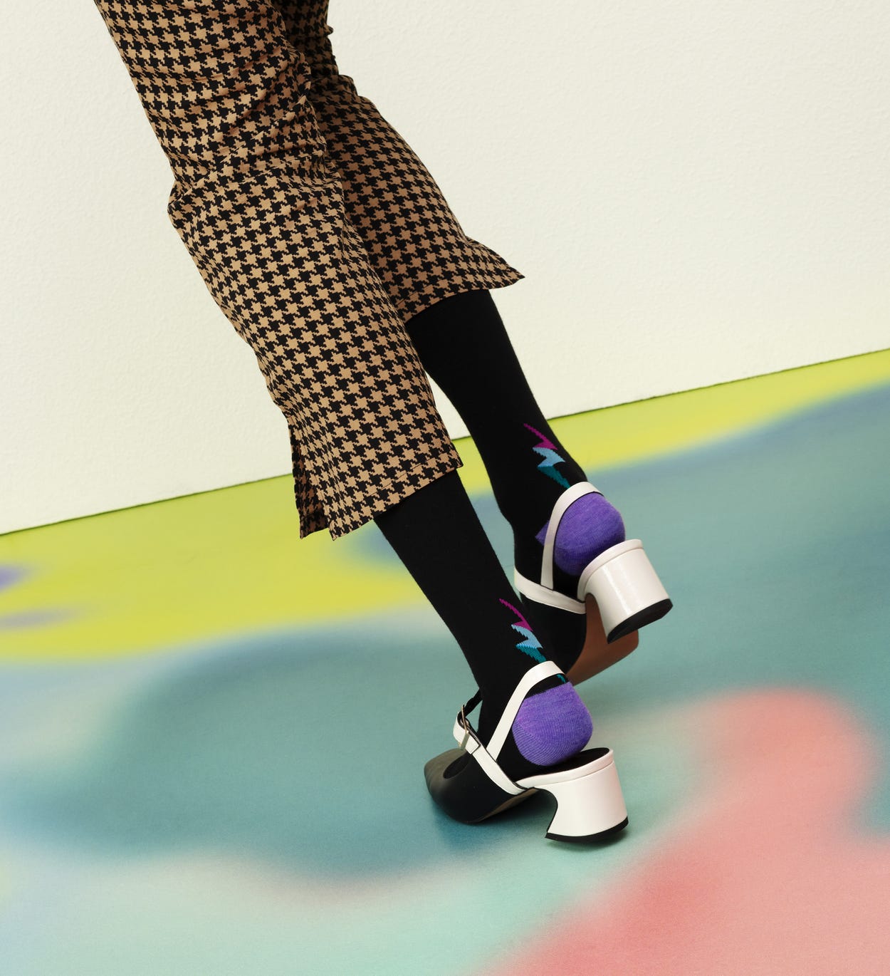 Schwarze mittelhohe Socken: Lulu - Hysteria | Happy Socks