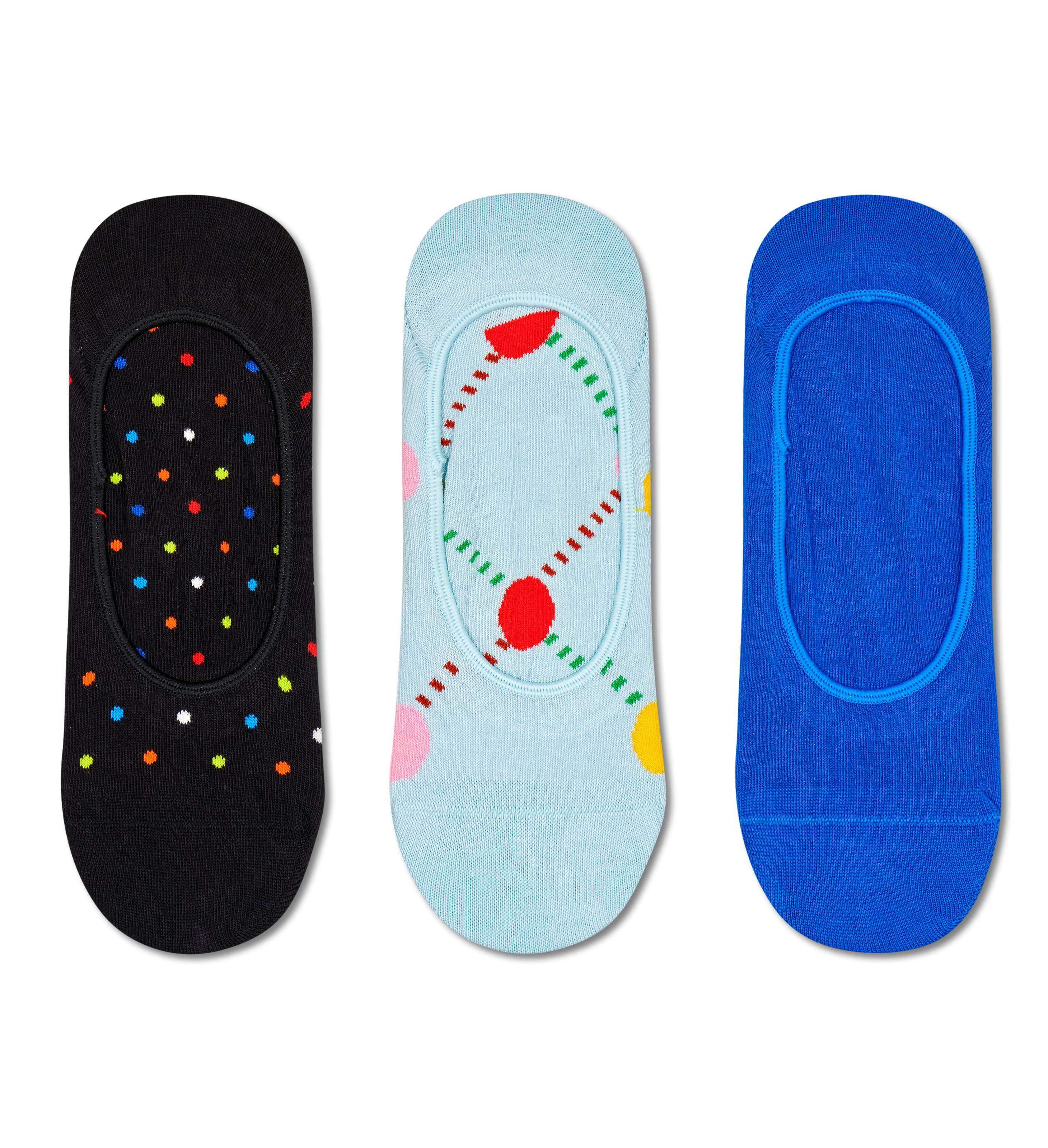 Blue Argyle Dot 3-Pack Liner Sock | Happy Socks