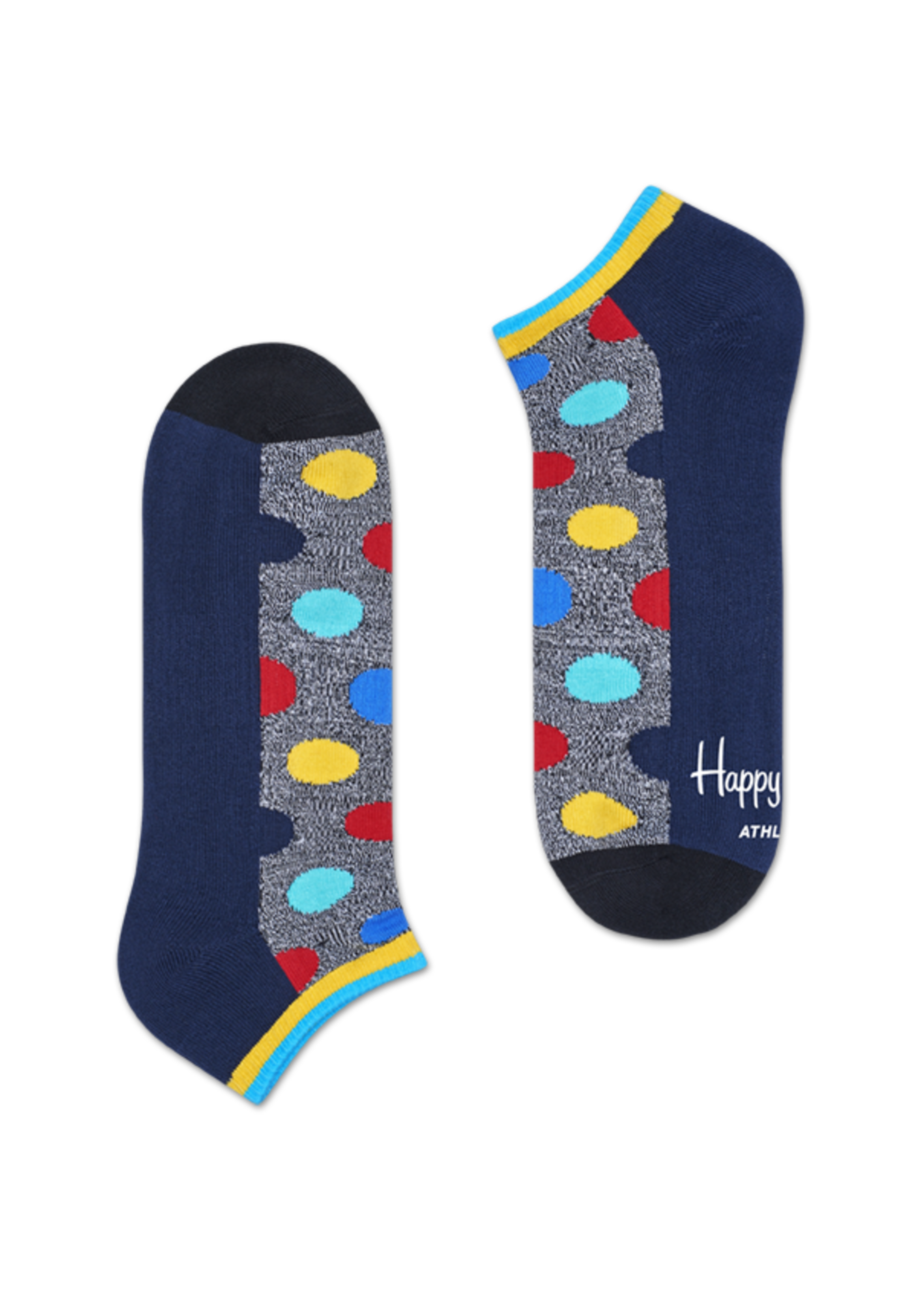 Dark Blue Sports Low Socks: Big Dot - Athletic | Happy Socks