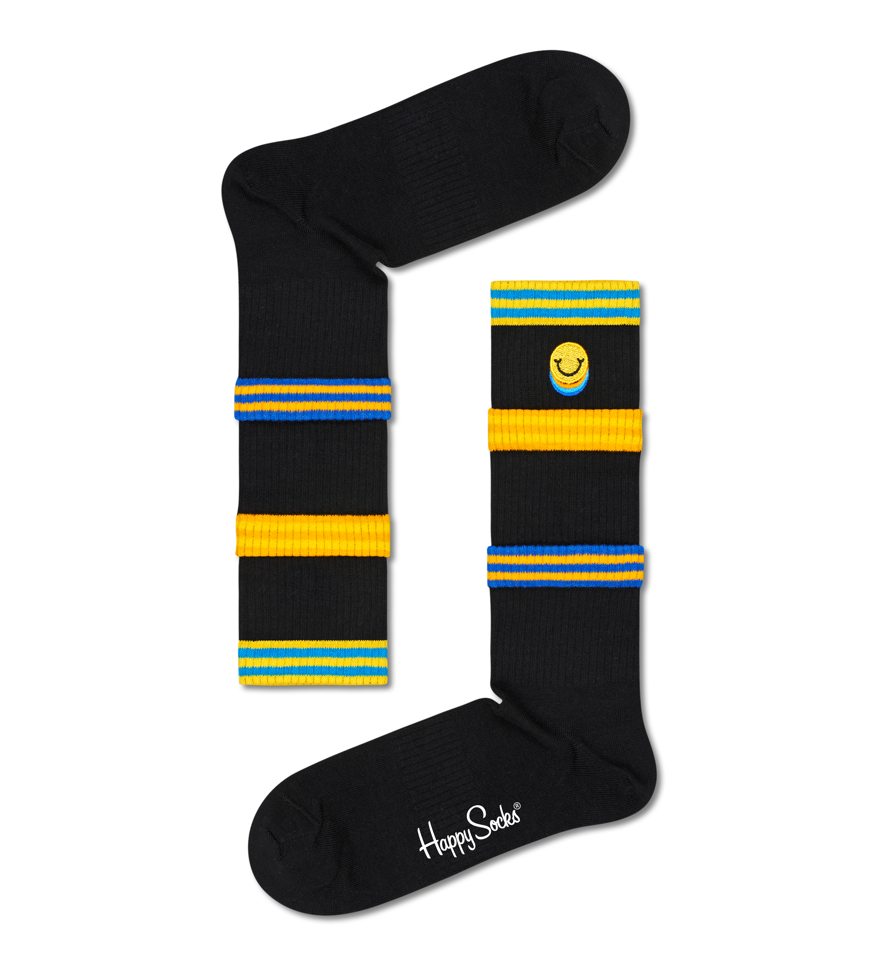 Black colours Cuff Thin Crew Sock | Happy Socks
