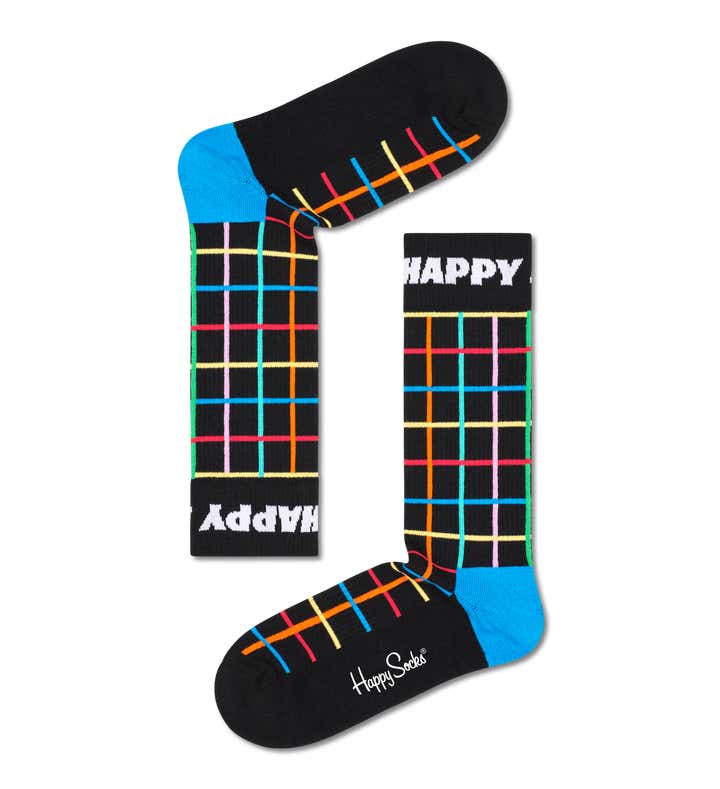 Color Grid Crew Sock