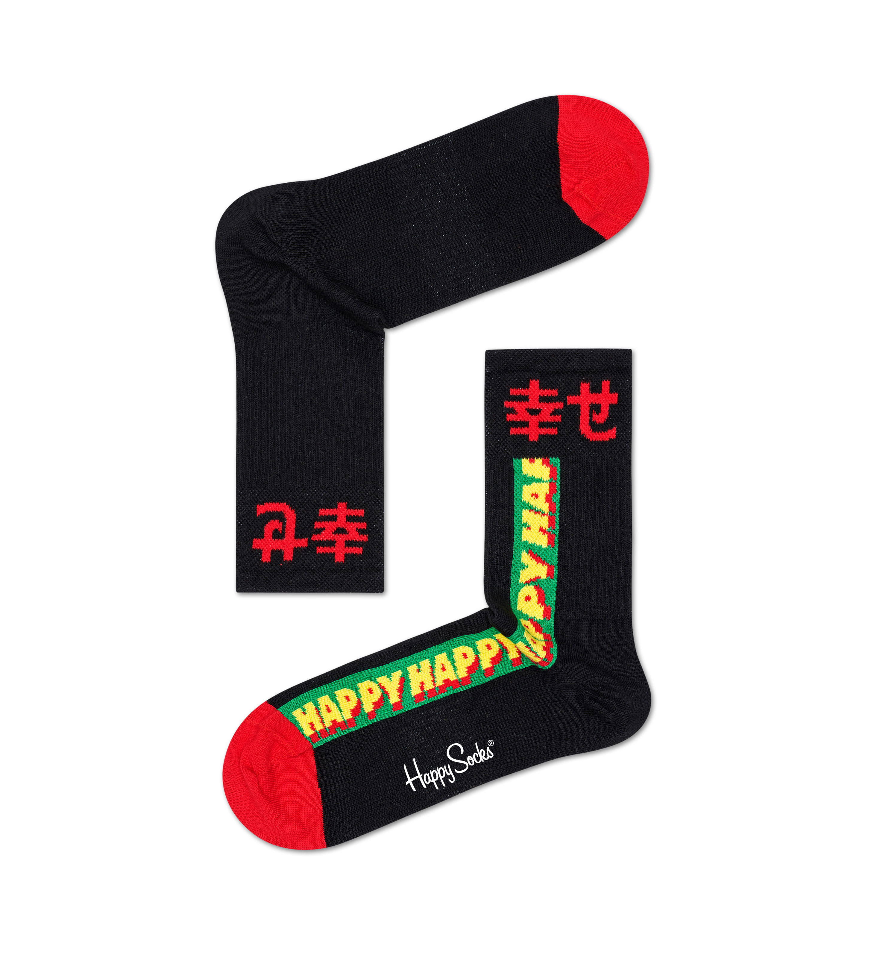 Happy 3/4 Crew Socks, Black - ATHLETIC | Happy Socks
