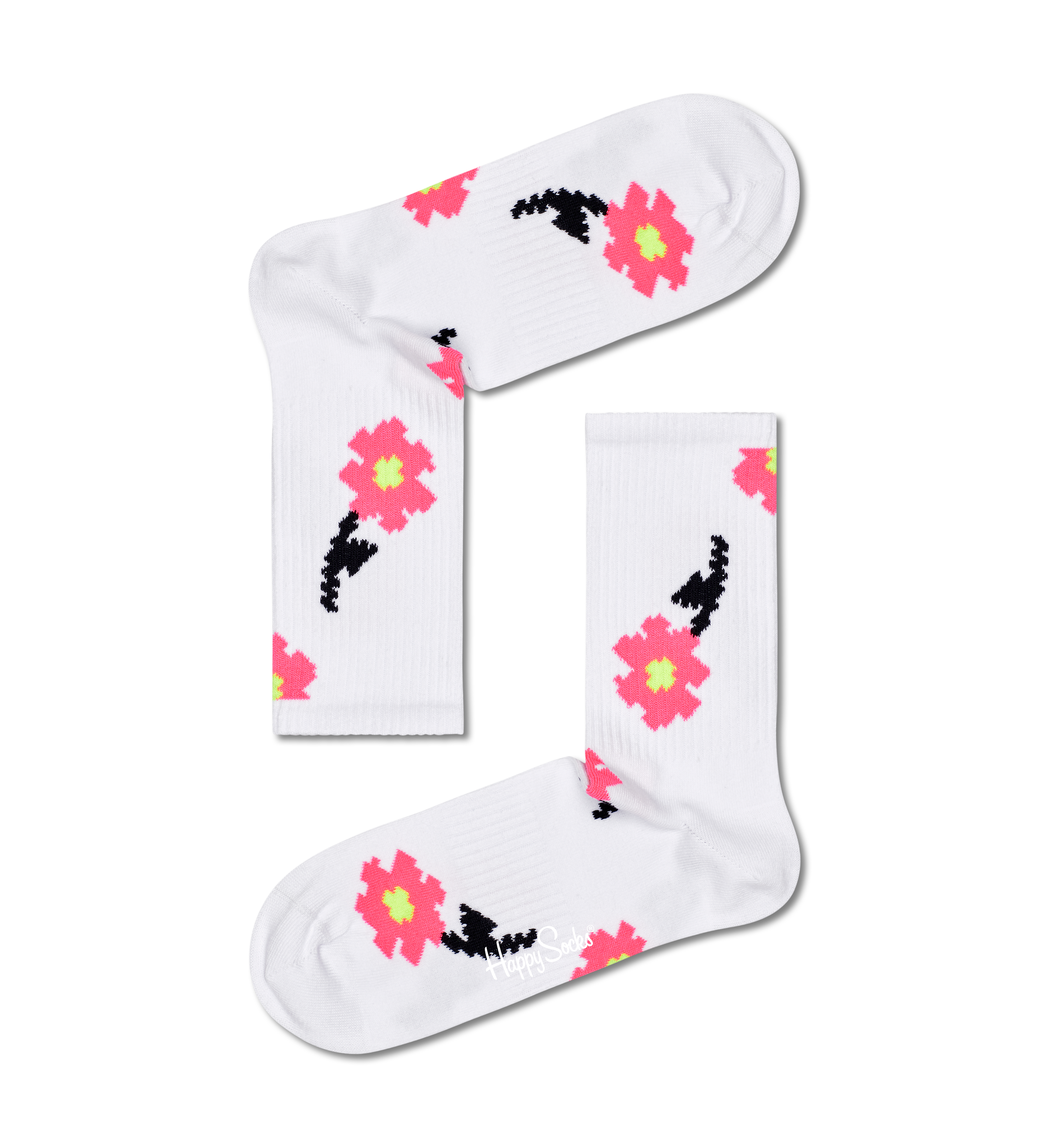 Pixel Flower Sock, White | Happy Socks